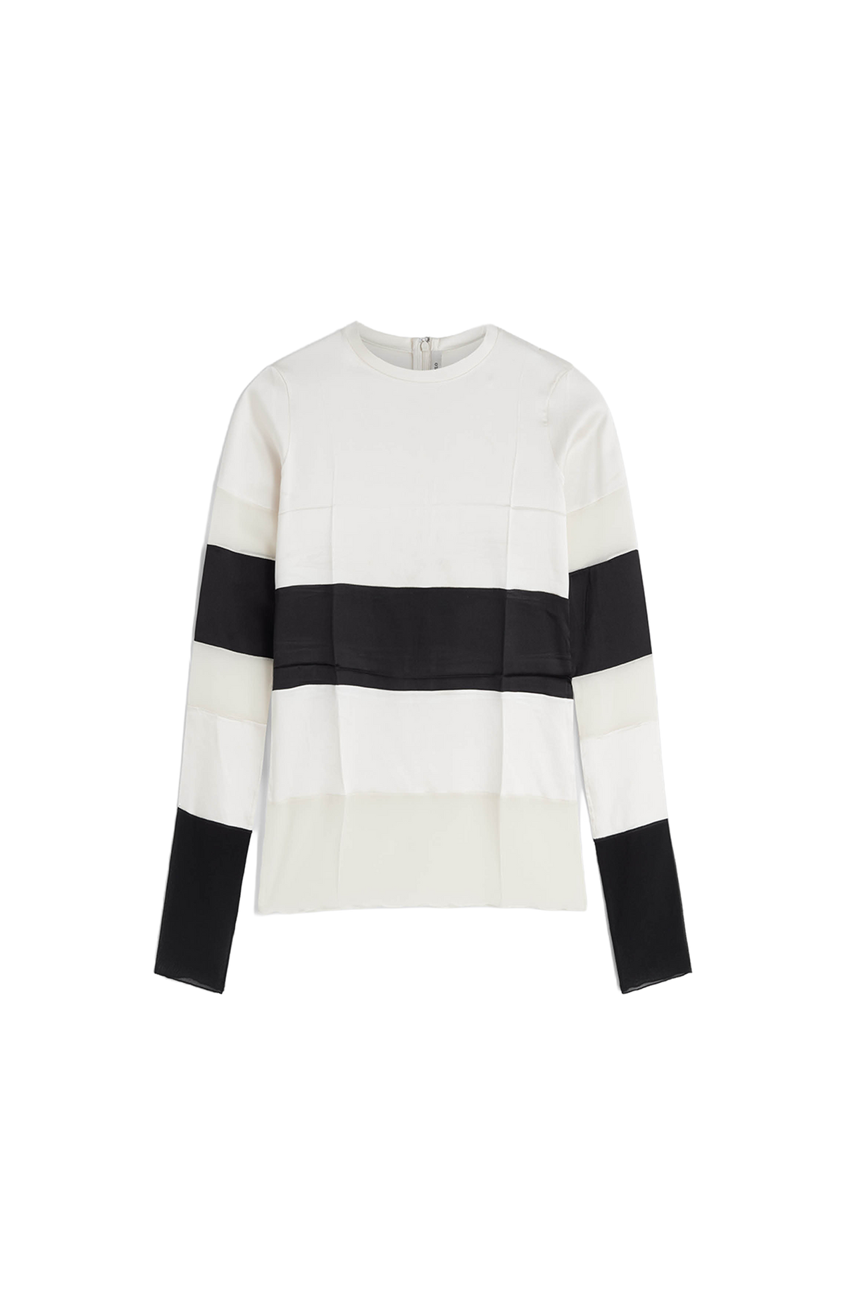 Panel Top in Black/White Silk