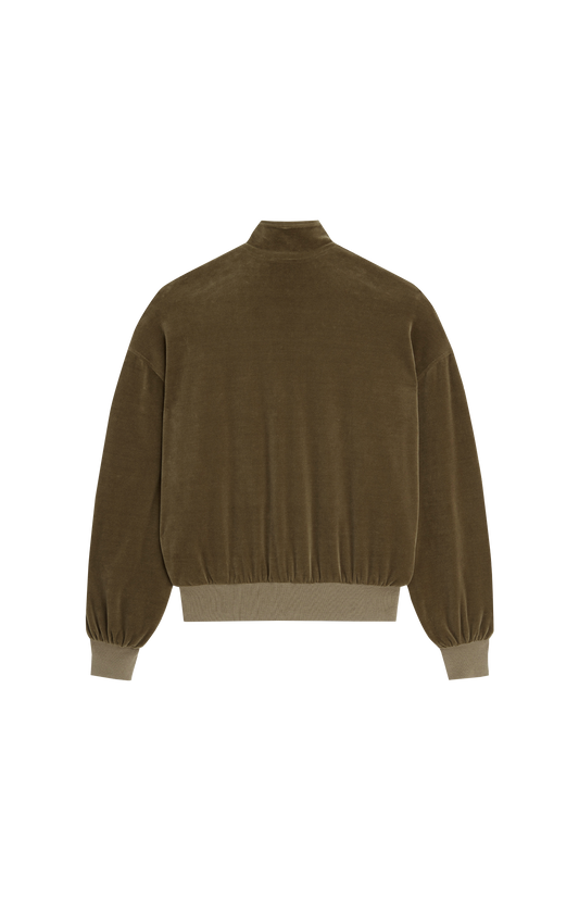 Velveteen Bomber Jacket in Bronze Velour