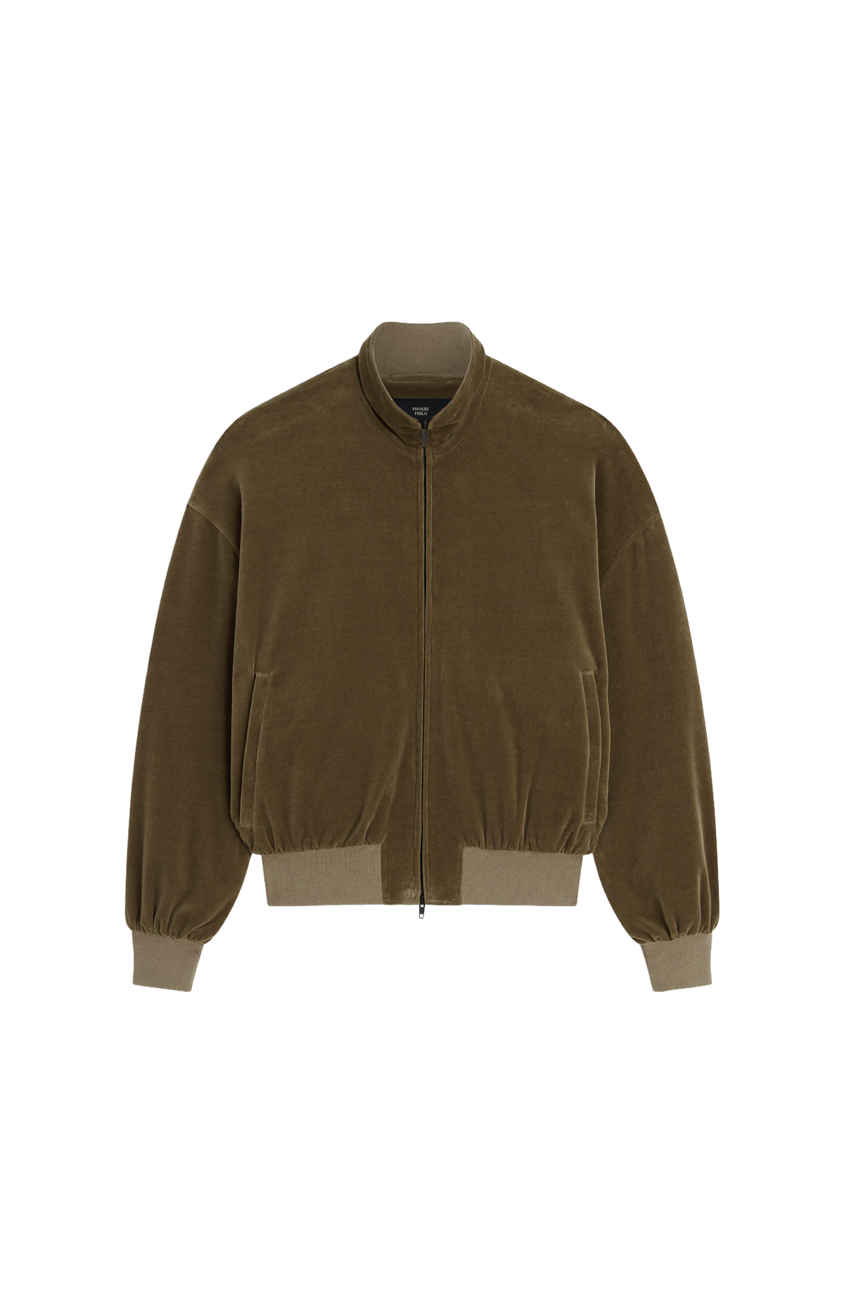 Velveteen Bomber Jacket in Bronze Velour