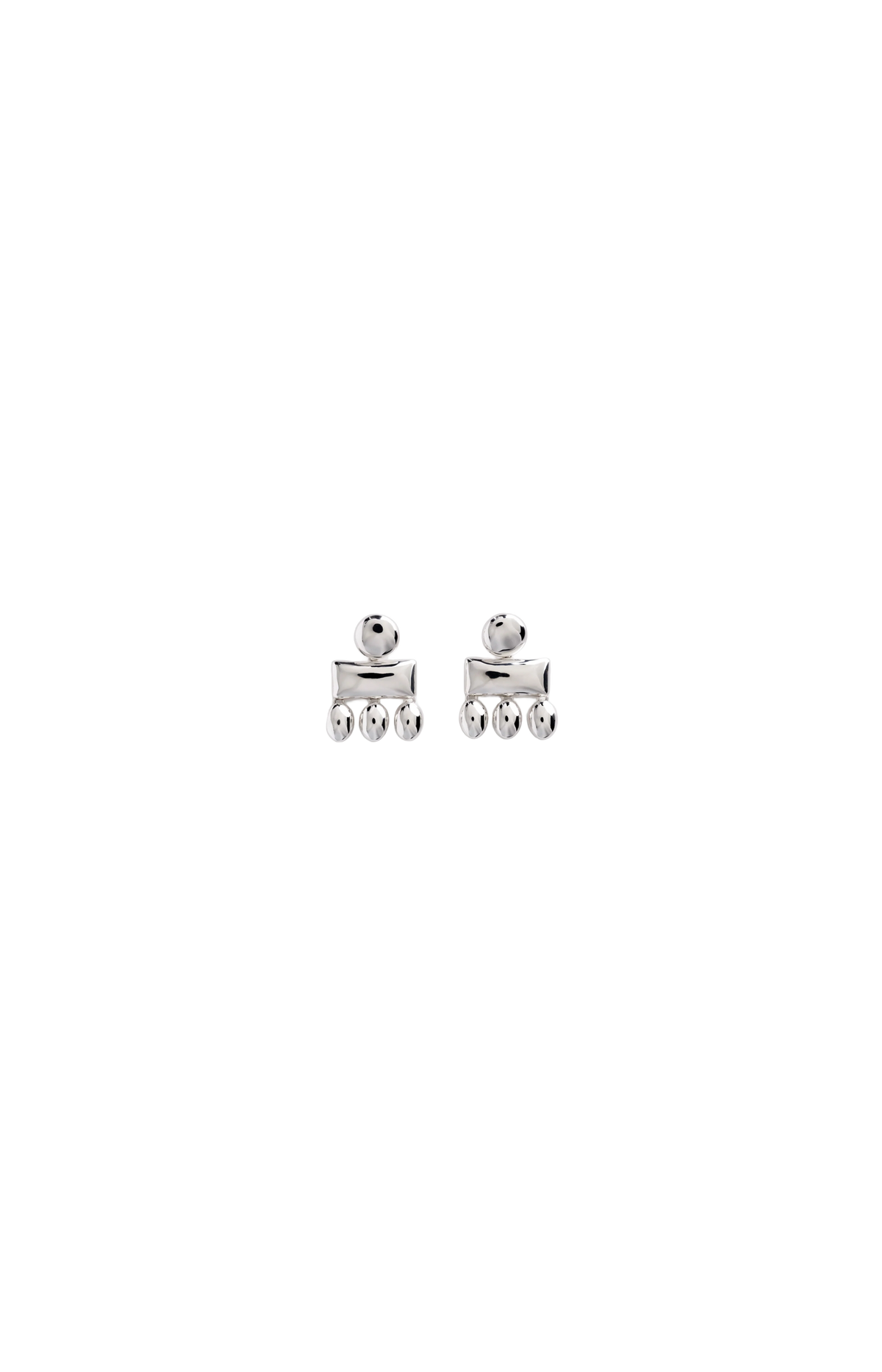 Phoebe Philo Mini Chandelier Earrings in Silver — front view