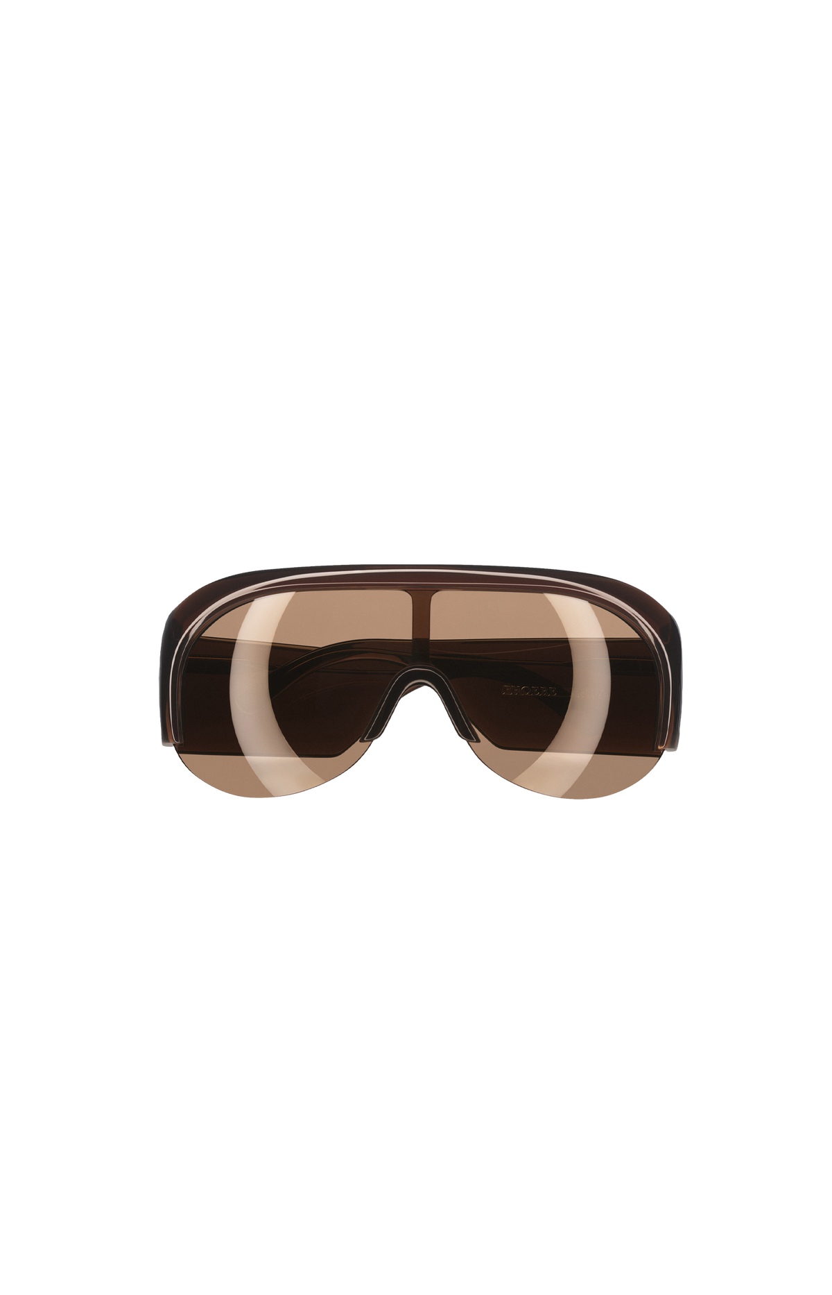 Phoebe Philo Half Bombé Sunglasses in Dark Brown Acetate — front view