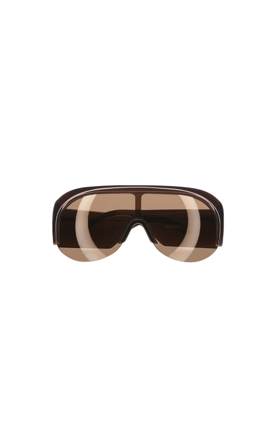 Half Bombé Sunglasses in Dark Brown Acetate