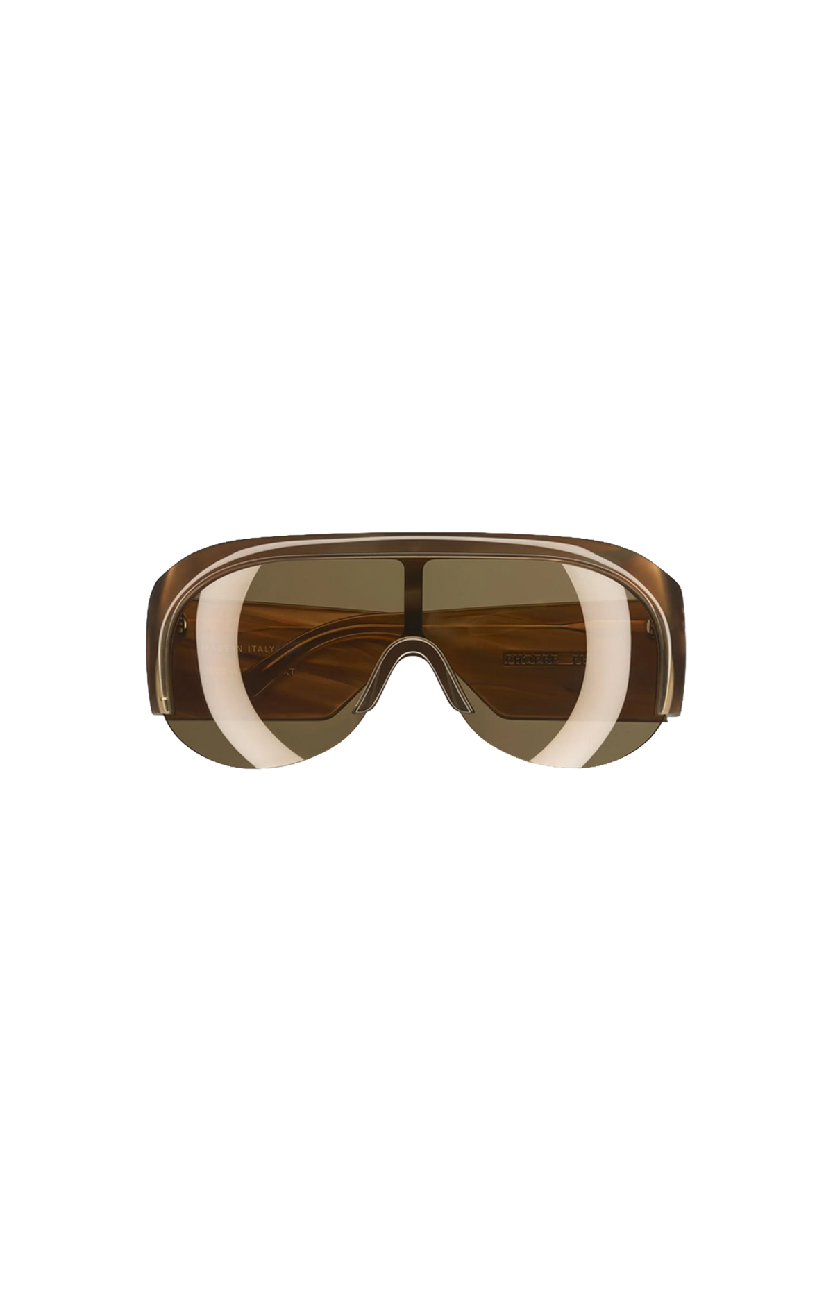 Phoebe Philo Half Bombe Sunglasses in Dark Khaki — front view