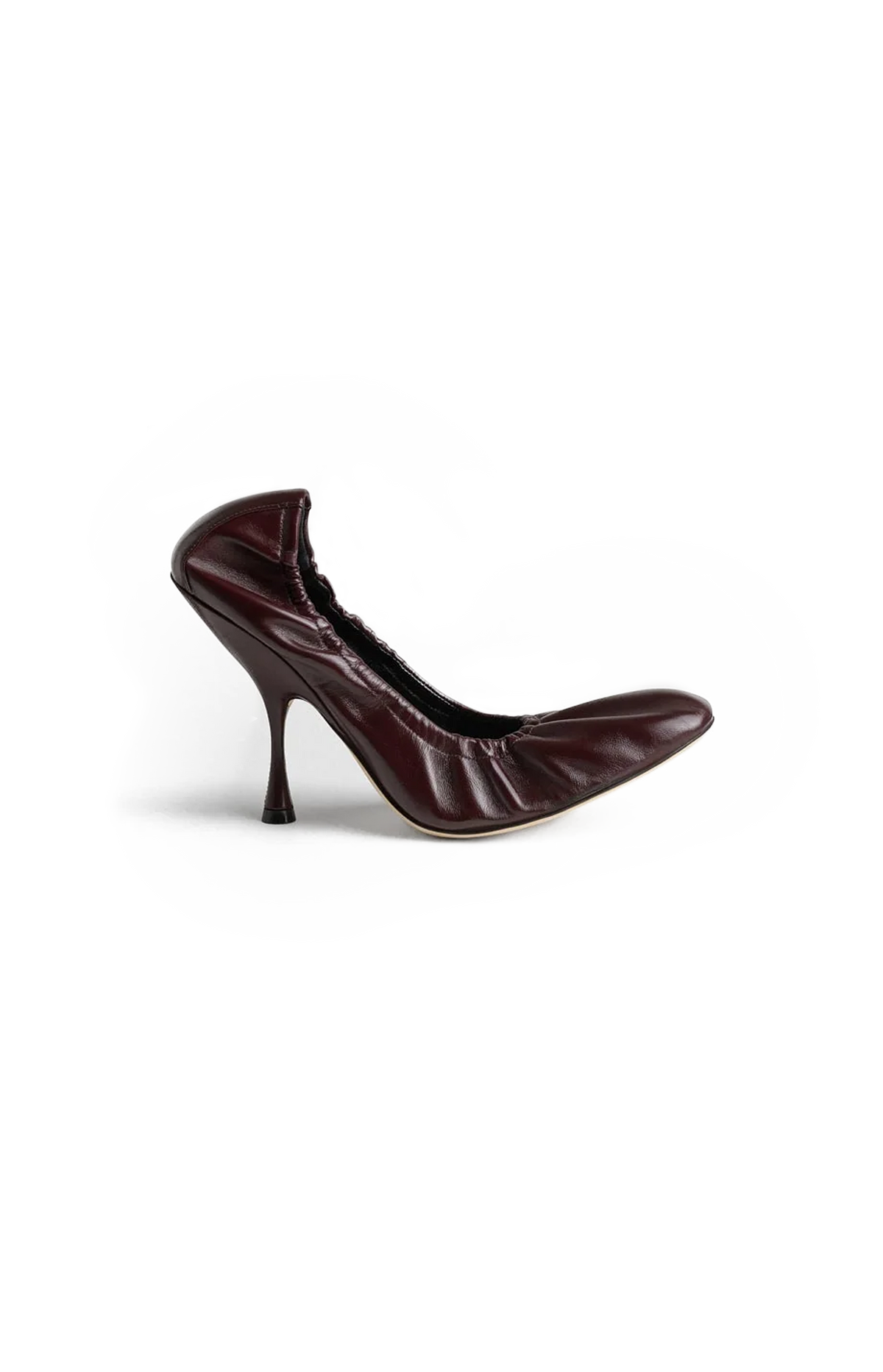 Phoebe Philo Pucker Pump 100 in Oxblood — front view