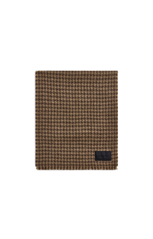 Phoebe Philo Check Scarf in Brown/Beige — front view