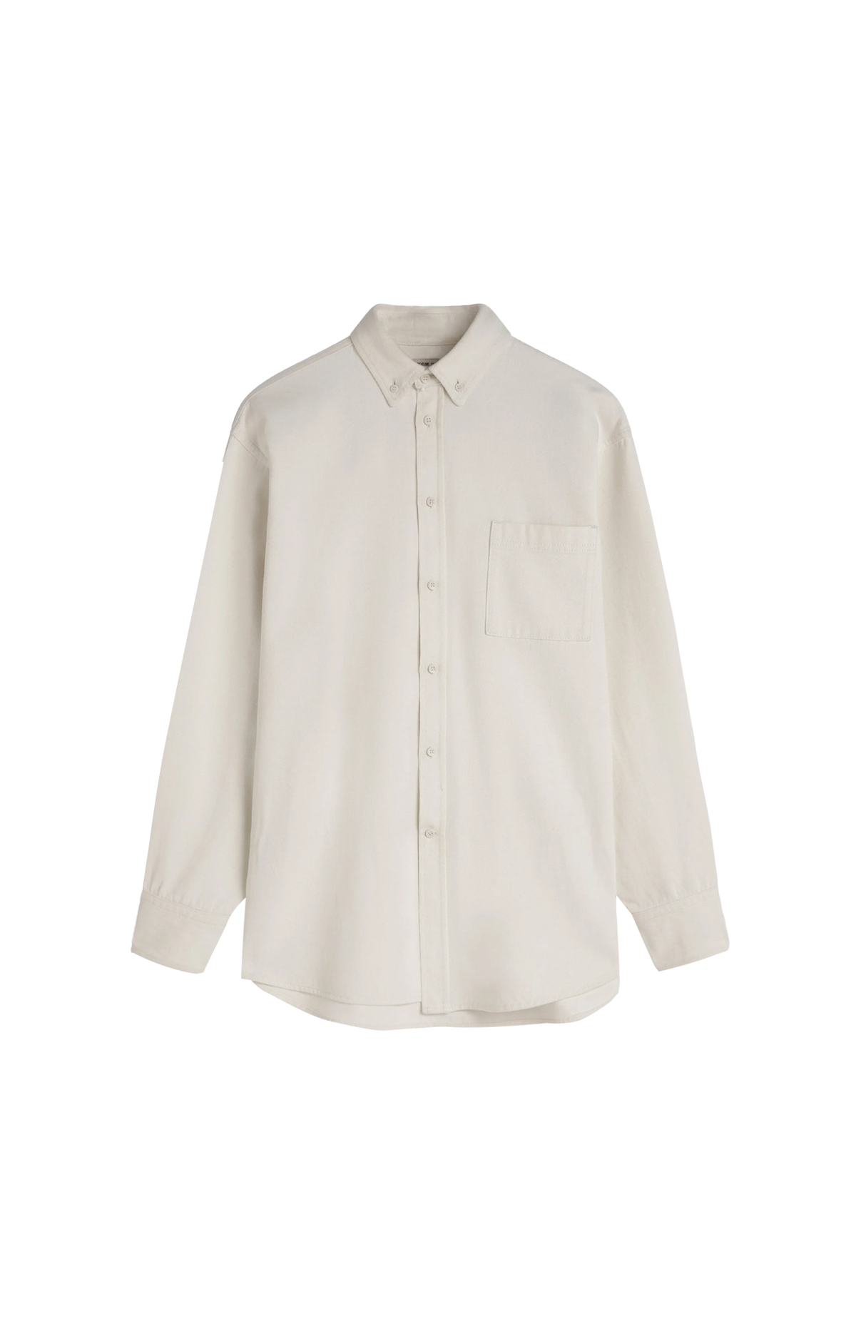 Phoebe Philo Denim Shirt in Chalk — front view