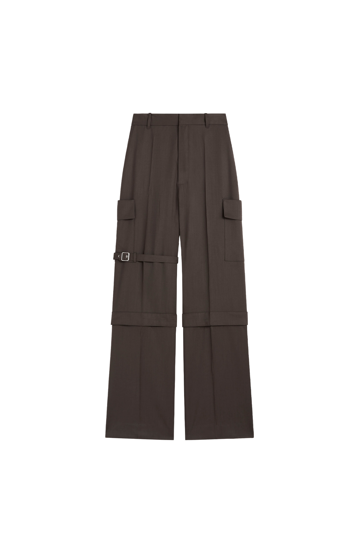 Strap Trousers in Bronze Khaki Wool