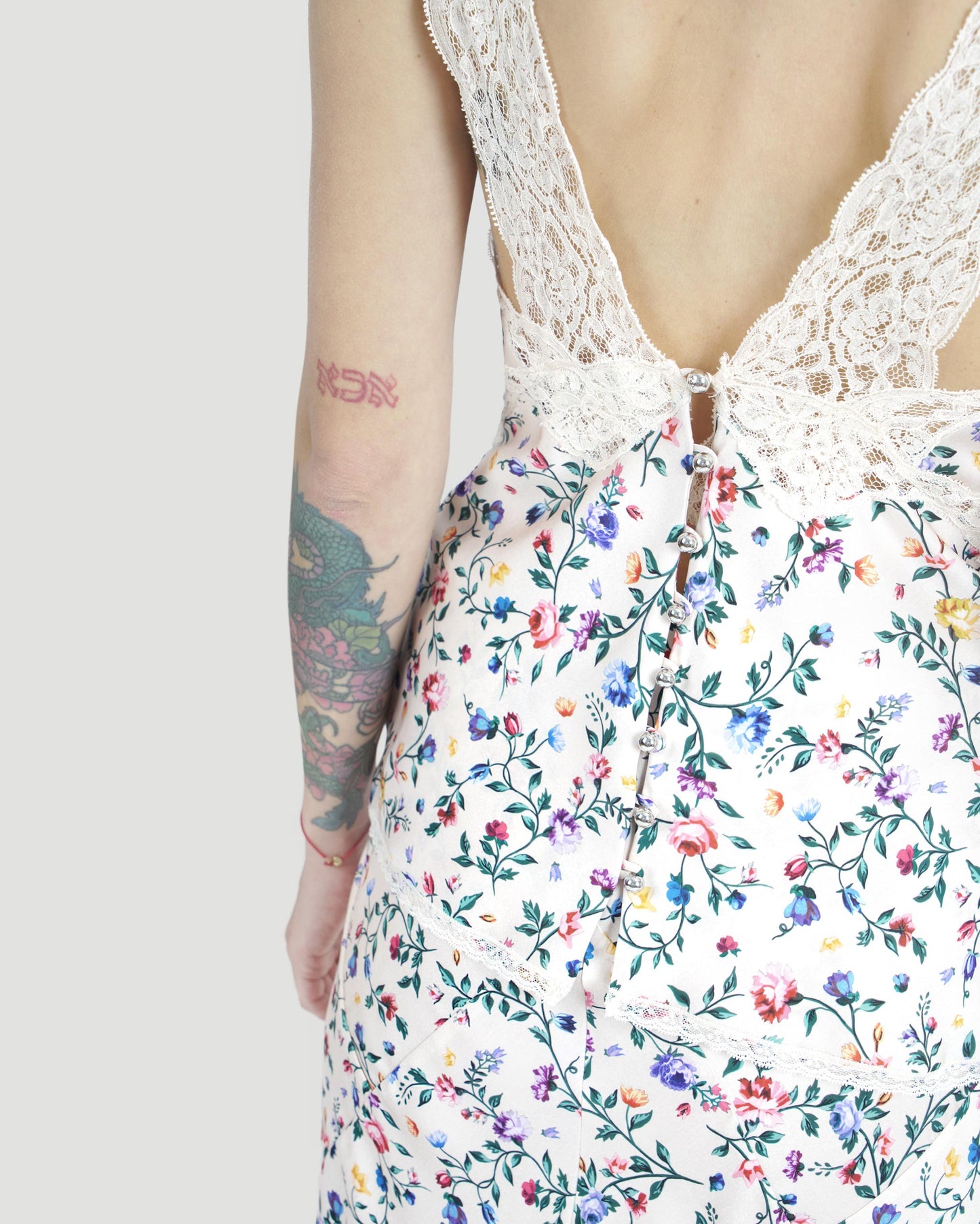 Flower print satin top