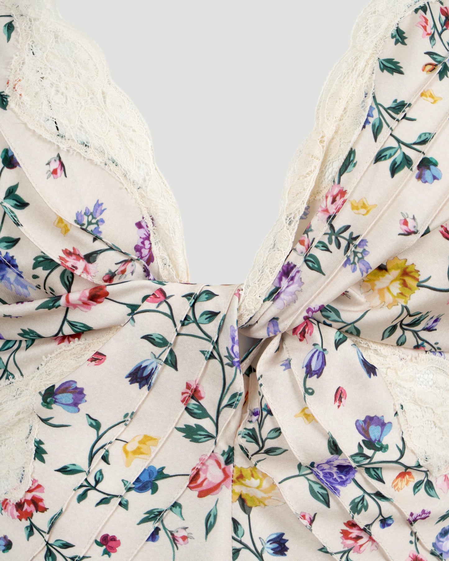 Flower print satin top
