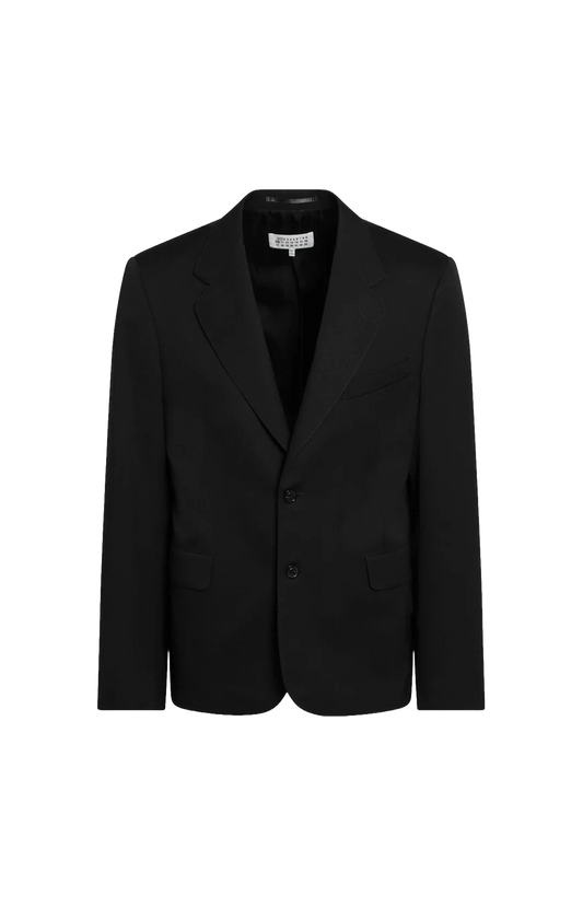Black Wool Single-Breasted Jacket