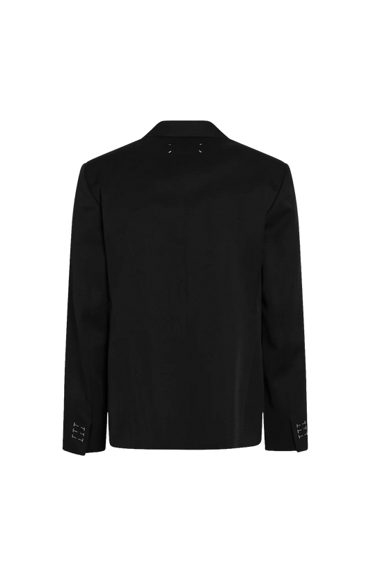 Black Wool Single-Breasted Jacket