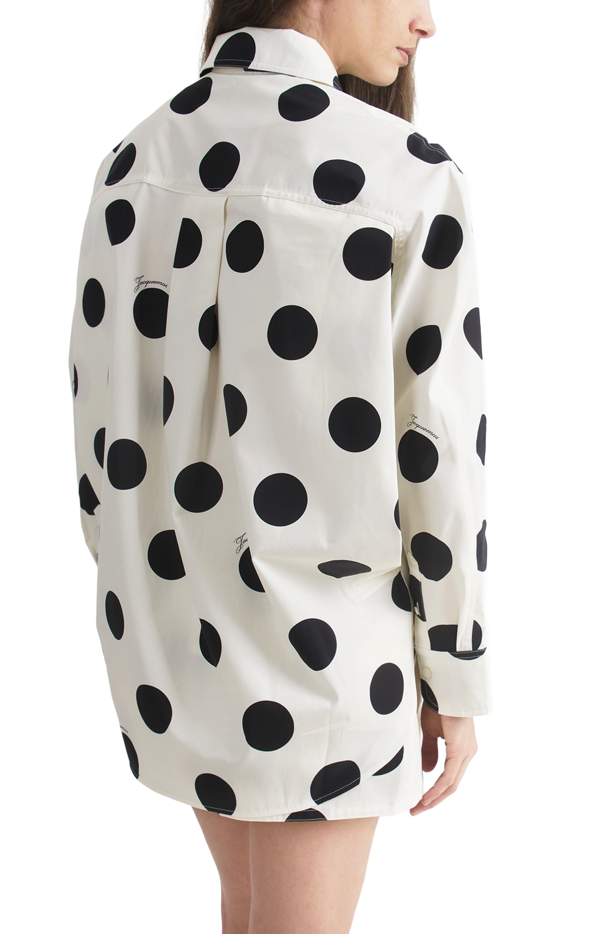 Jacquemus Polka Dot Oversized Shirt in White — product photo 3