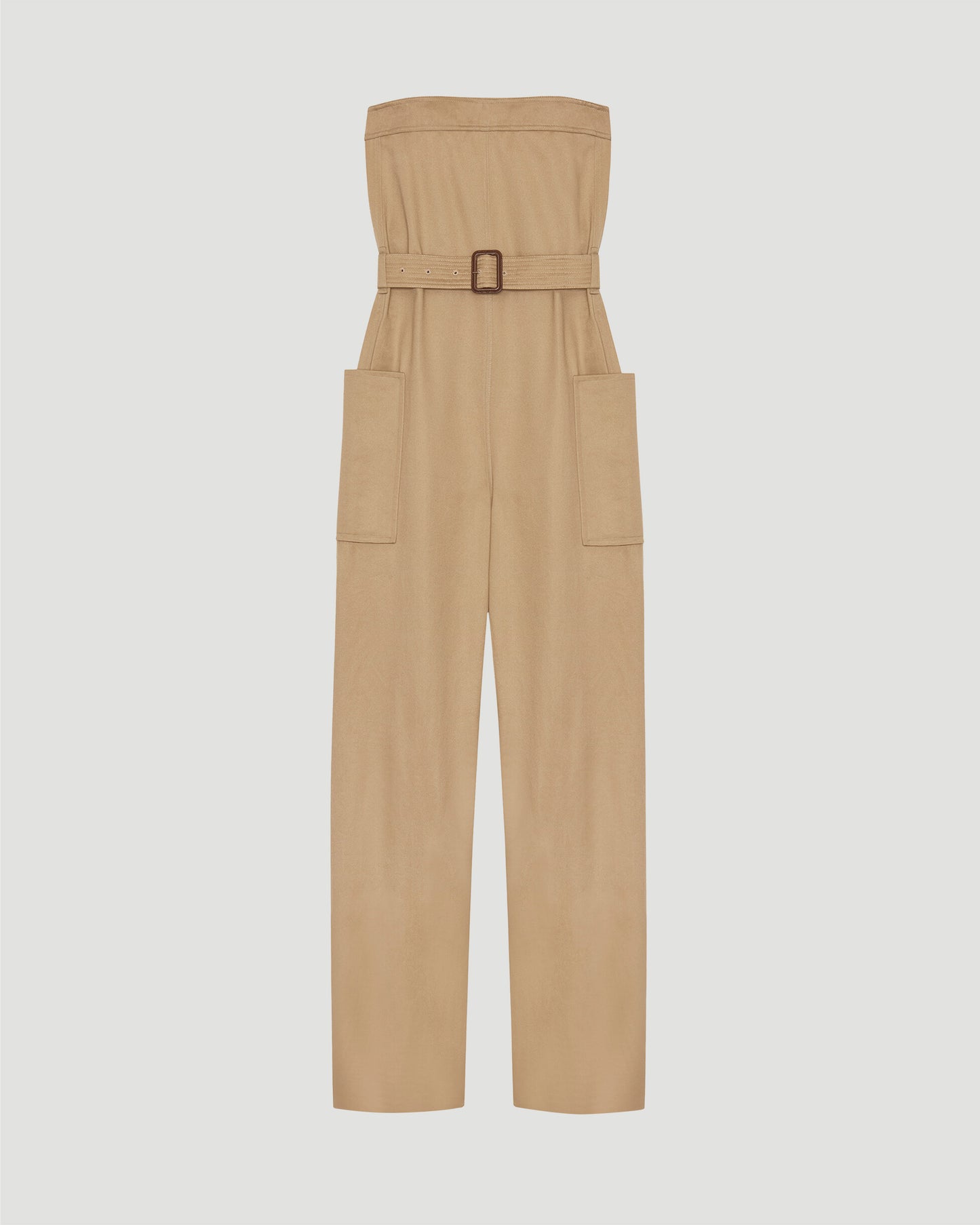 STRAPLESS JUMPSUIT IN COTTON GABARDINE
