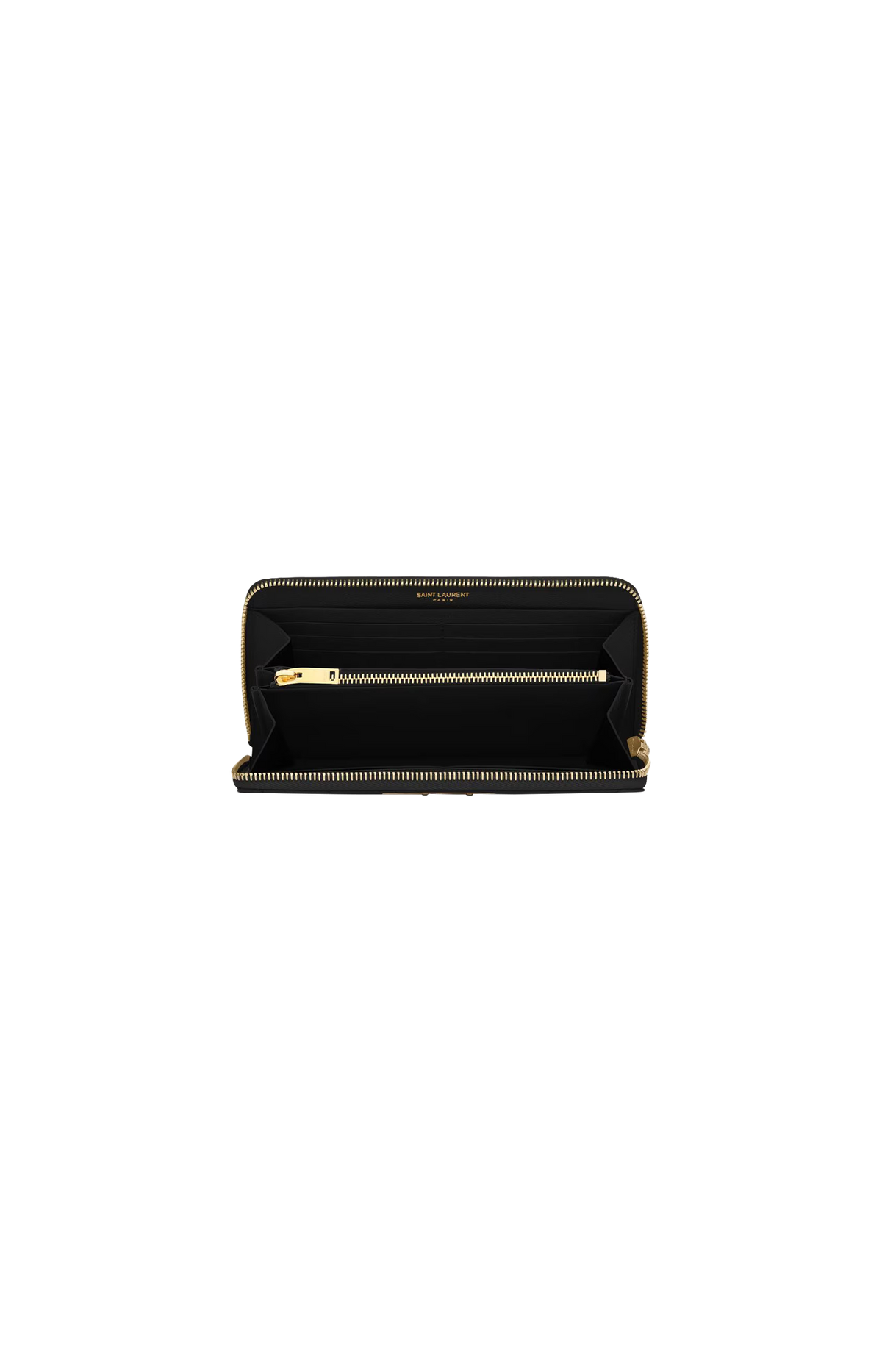 Cassandre Matelasse Zip Around Wallet in Black