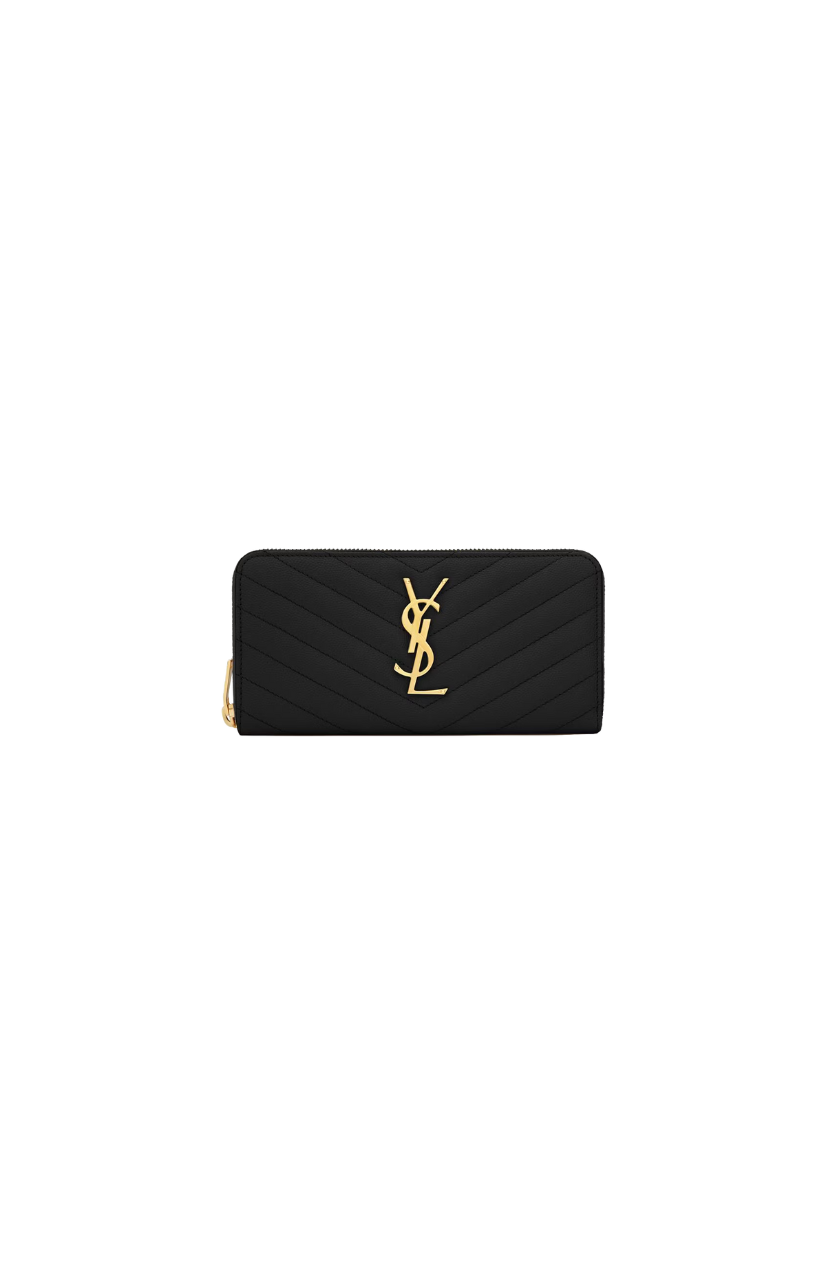 Cassandre Matelasse Zip Around Wallet in Black