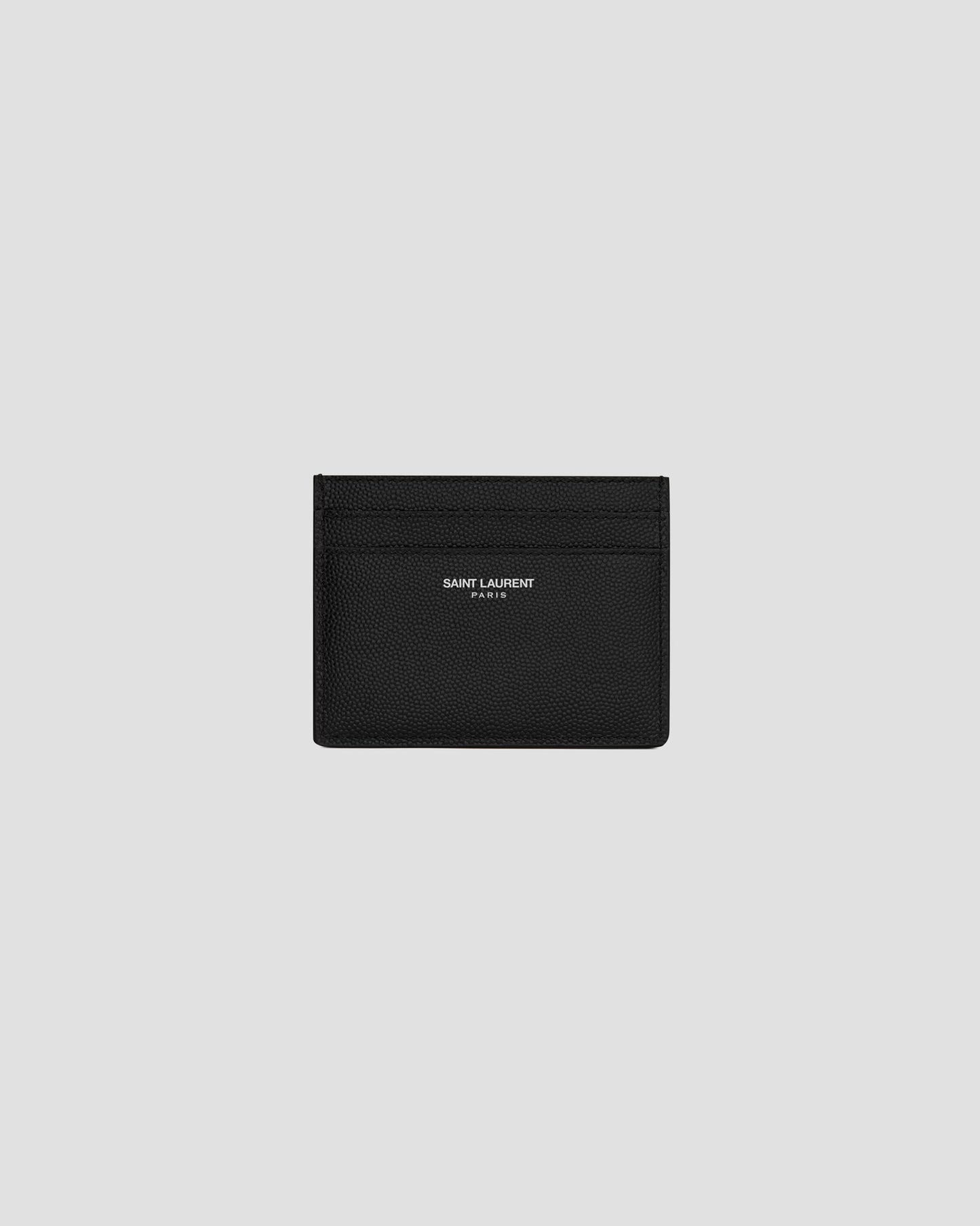Saint Laurent Paris Credit Card Case in Grain de Poudre Leather