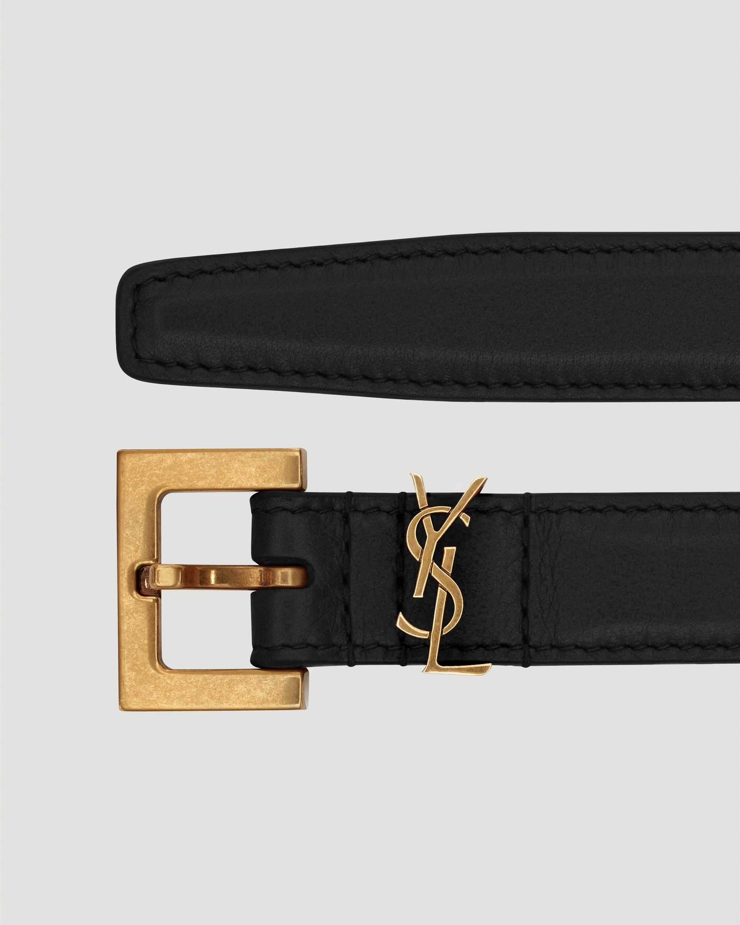 CASSANDRE THIN BELT WITH SQUARE BUCKLE IN BOX SAINT LAURENT LEATHER