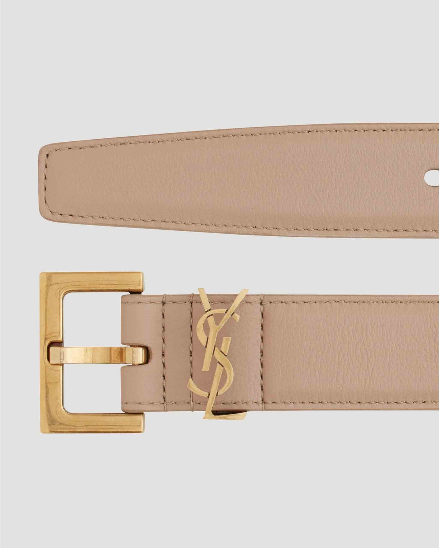 Cassandre Thin Belt With Square Buckle in Box Leather