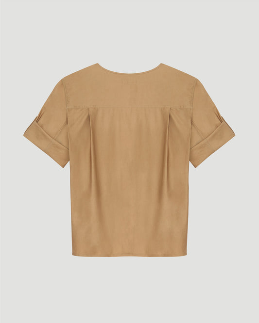 HENLEY BLOUSE IN COTTON TWILL