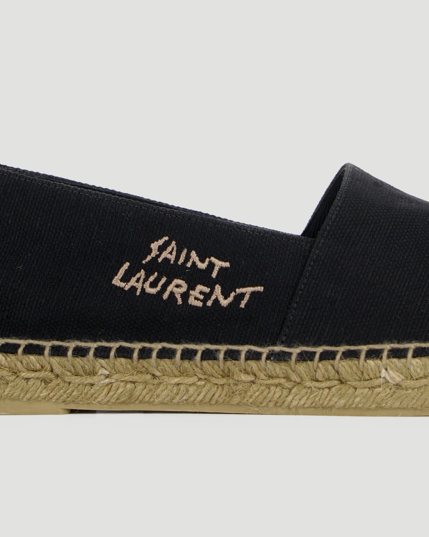 EMBROIDERED ESPADRILLES IN BLACK CANVAS