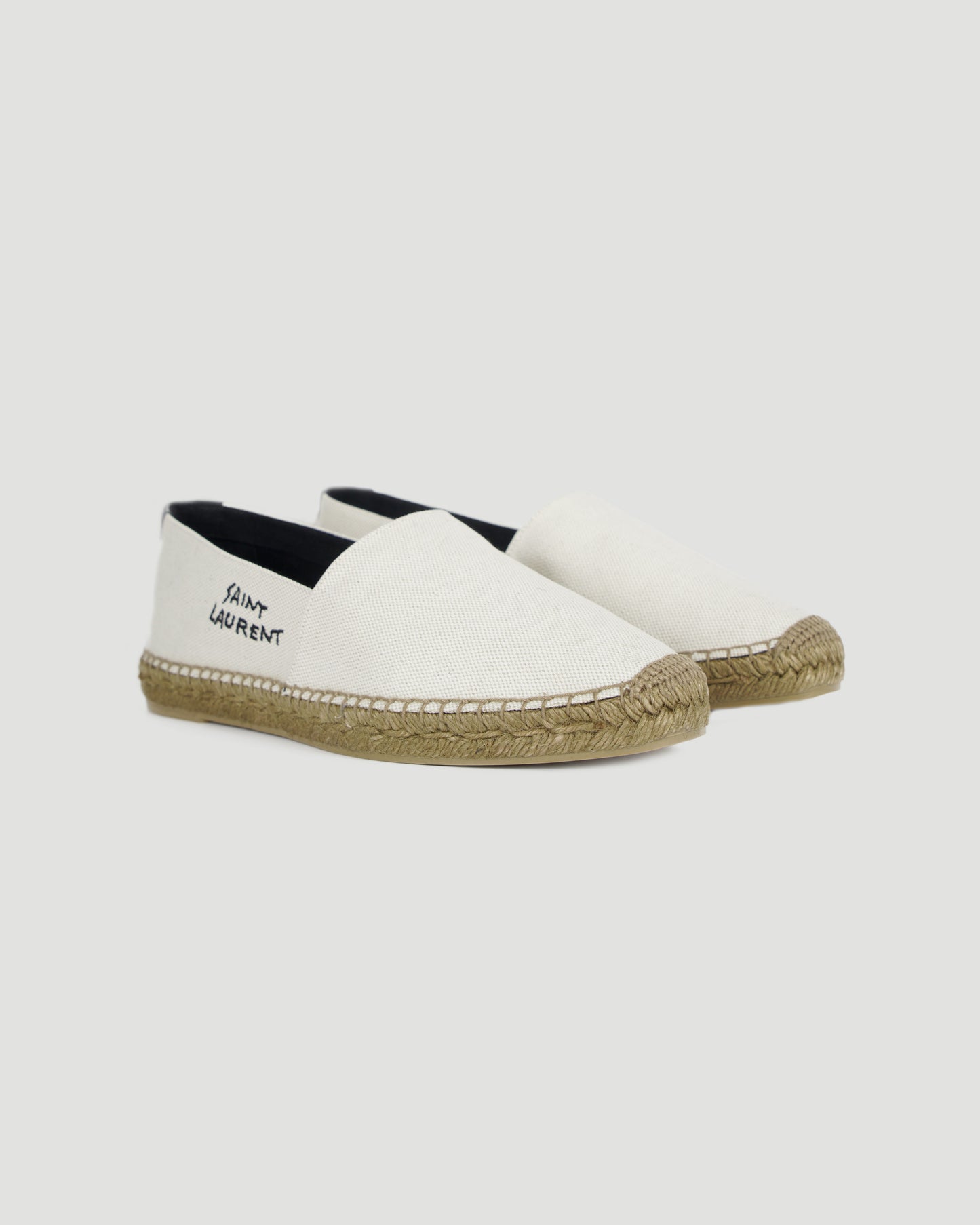 EMBROIDERED ESPADRILLES IN ECRU CANVAS