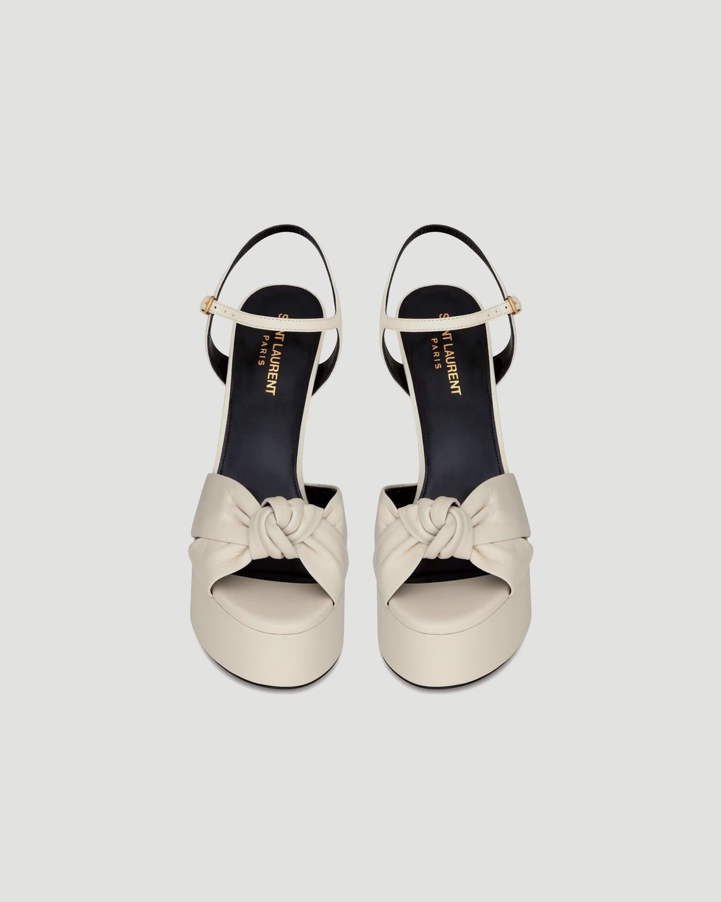 BIANCA PLATFORM SANDALS IN PEARL SMOOTH LEATHER