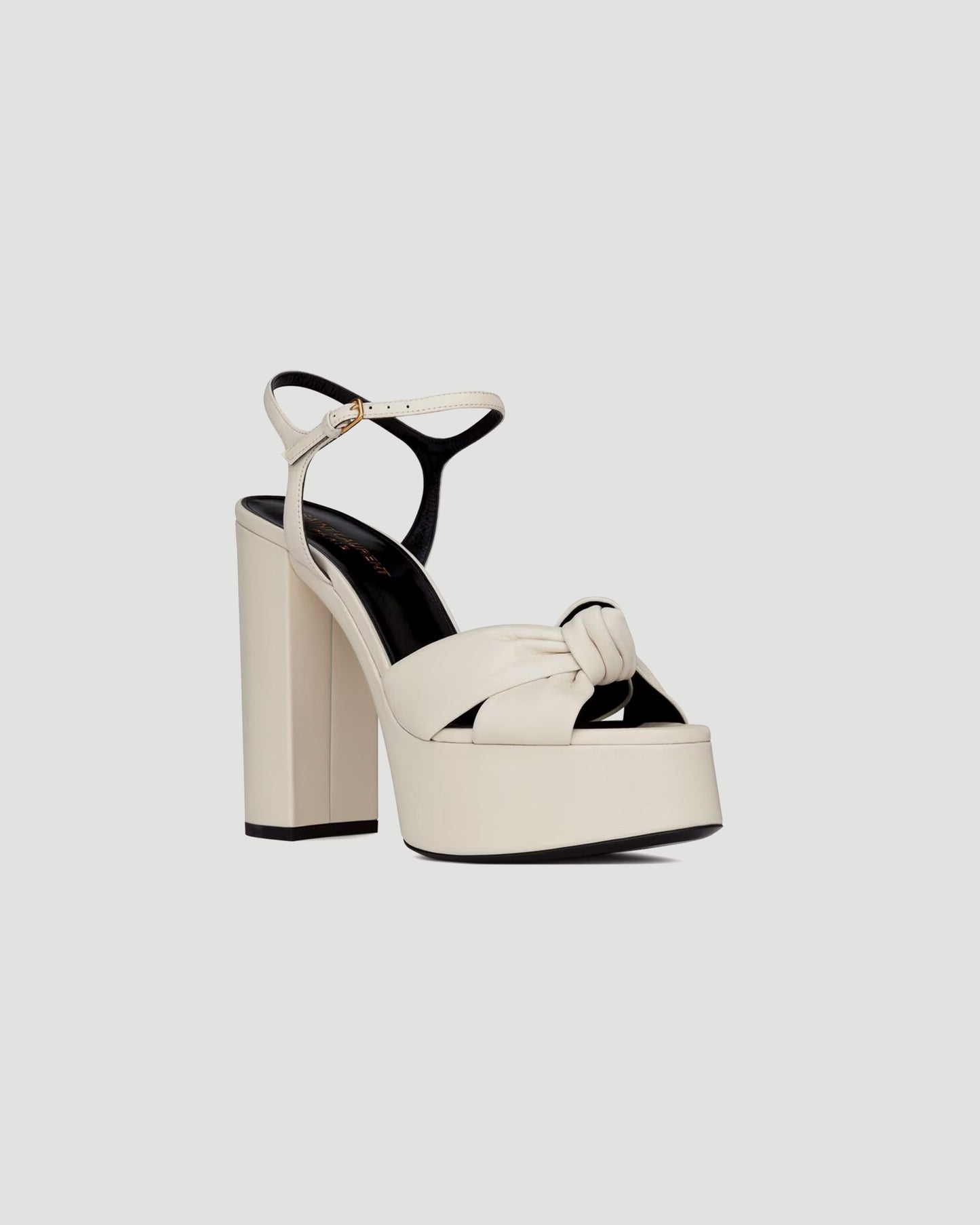 BIANCA PLATFORM SANDALS IN PEARL SMOOTH LEATHER