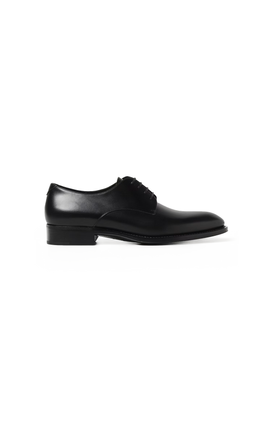 Saint Laurent Adrien Leather Derby Loafers in Black — front view