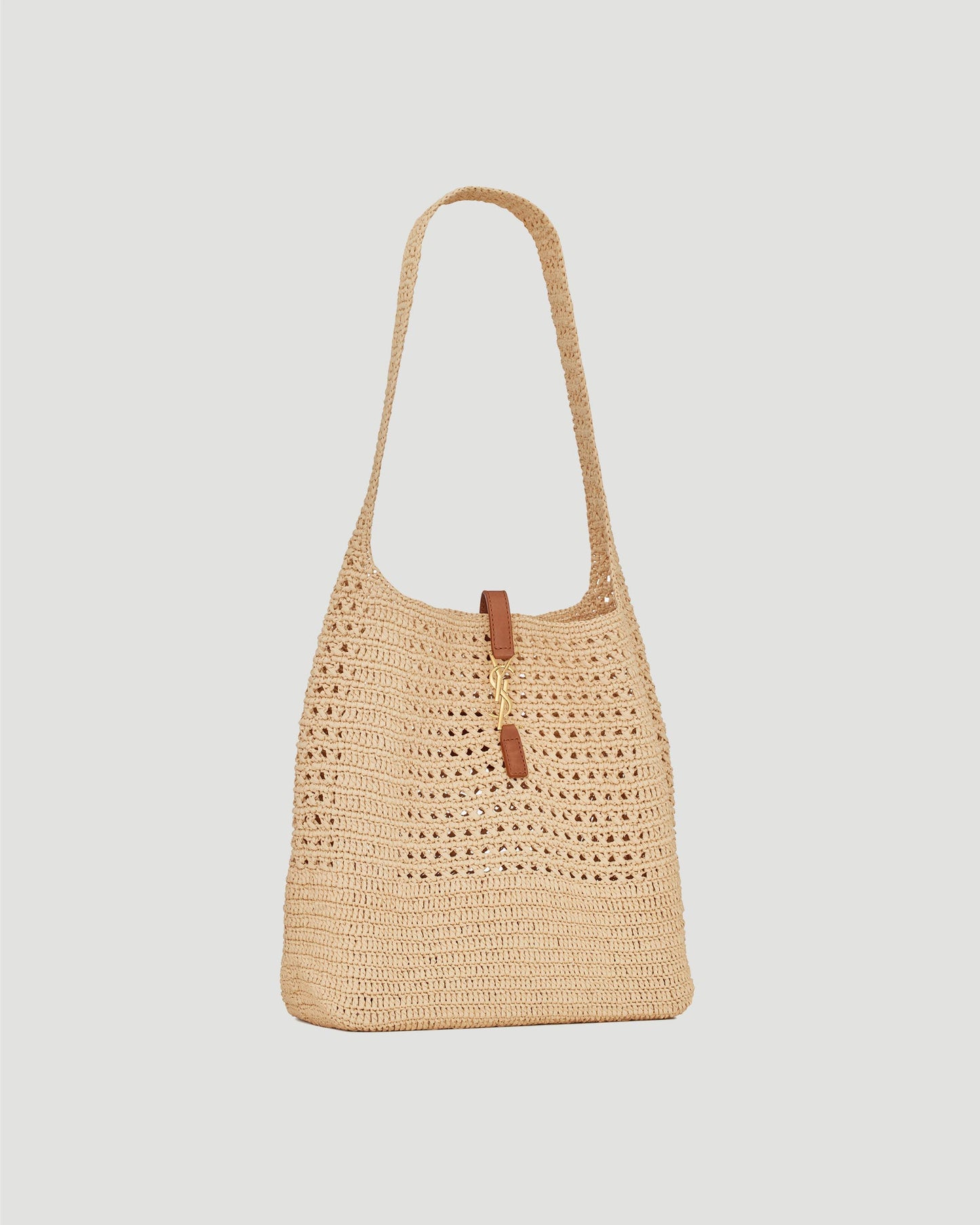 HOBO RAFFIA BAG IN CROCHET AND SMOOTH LEATHER