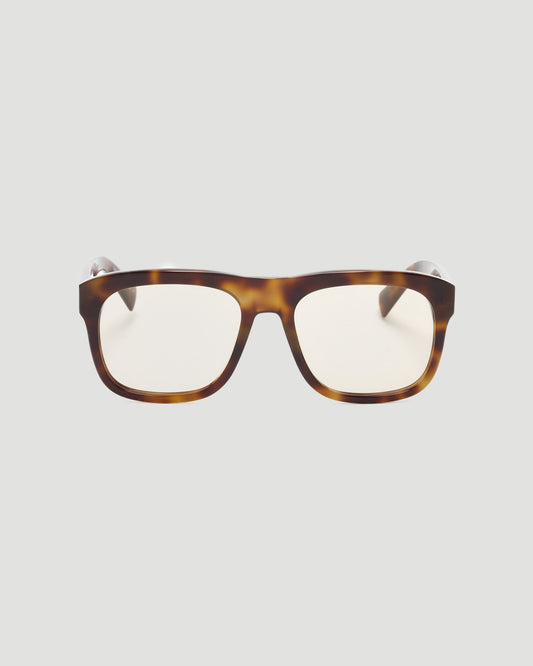 Saint Laurent SL 558 Squared Aviator Sunlgasses in Brown — front view
