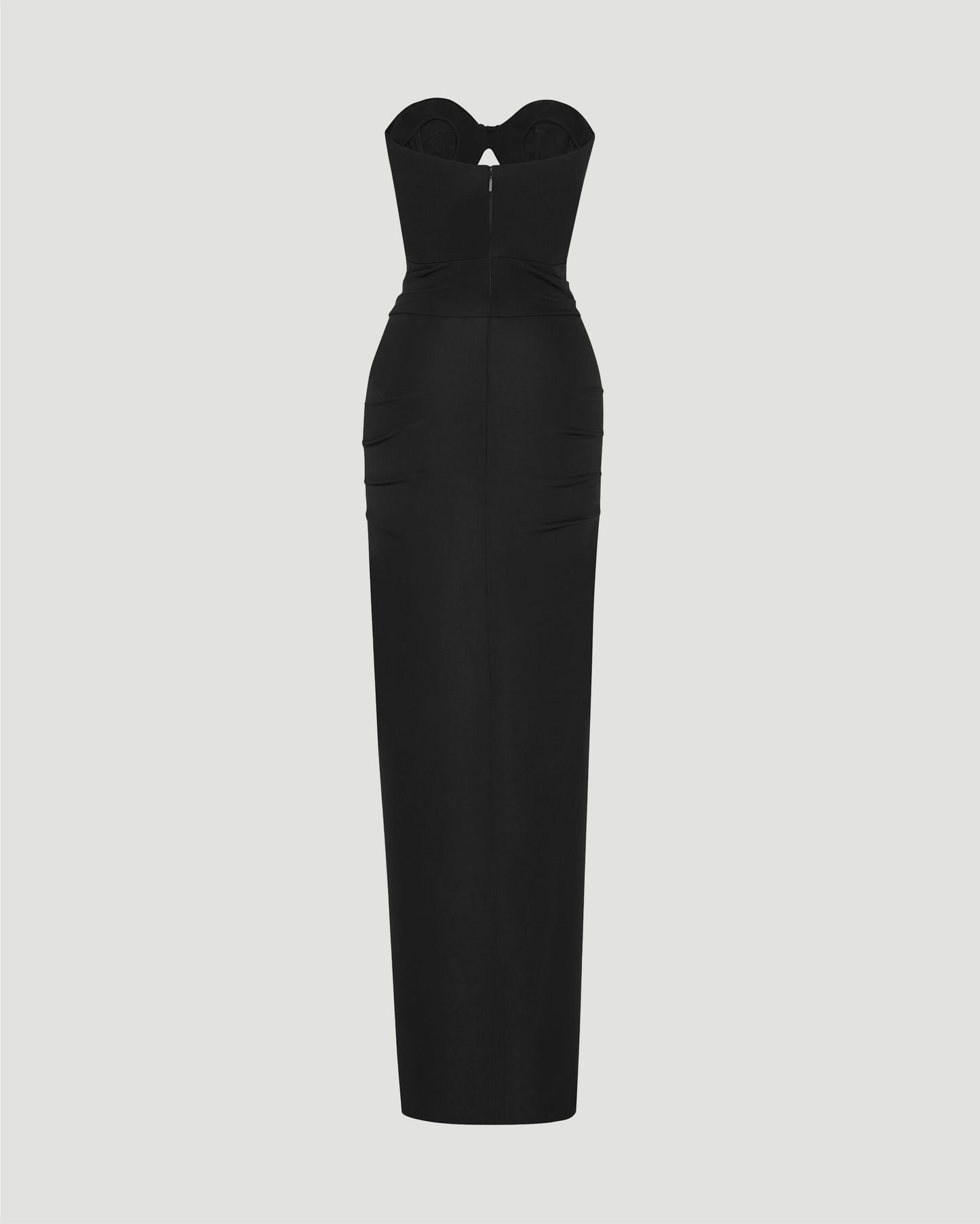 CUT-OUT BUSTIER DRESS IN CREPE JERSEY