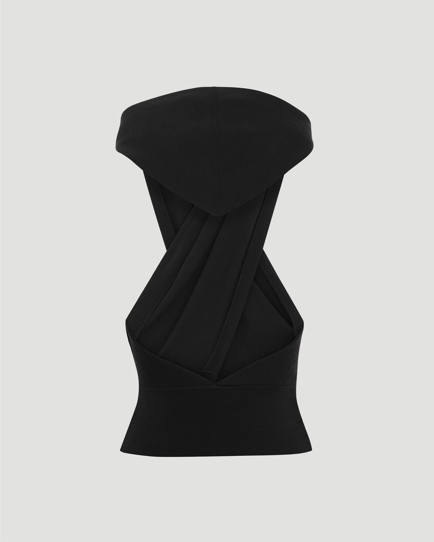 BLACK CROPPED HOODED TOP