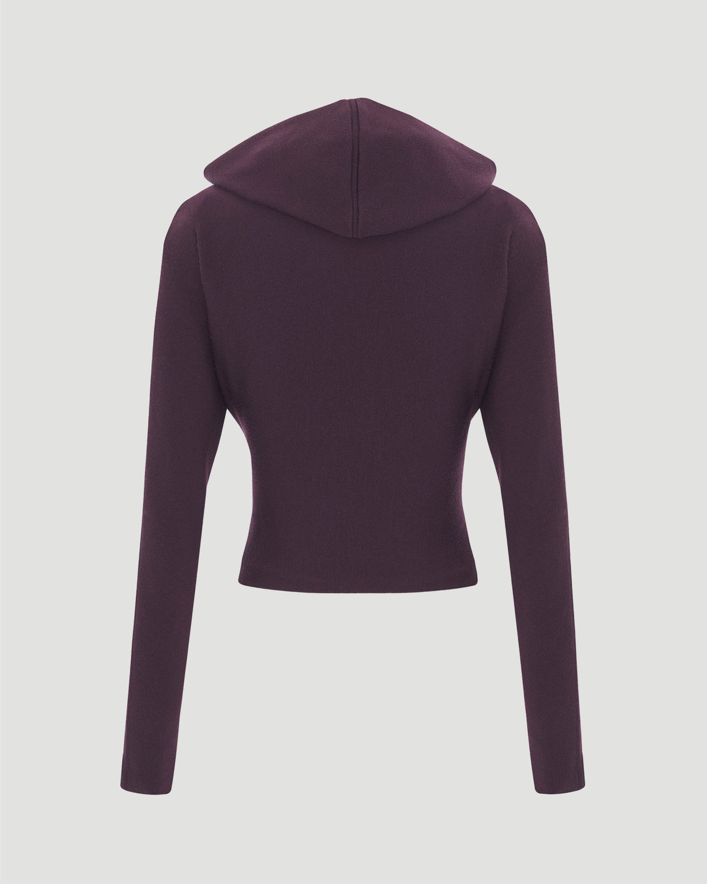 CROPPED HOODED TOP IN PRUNE