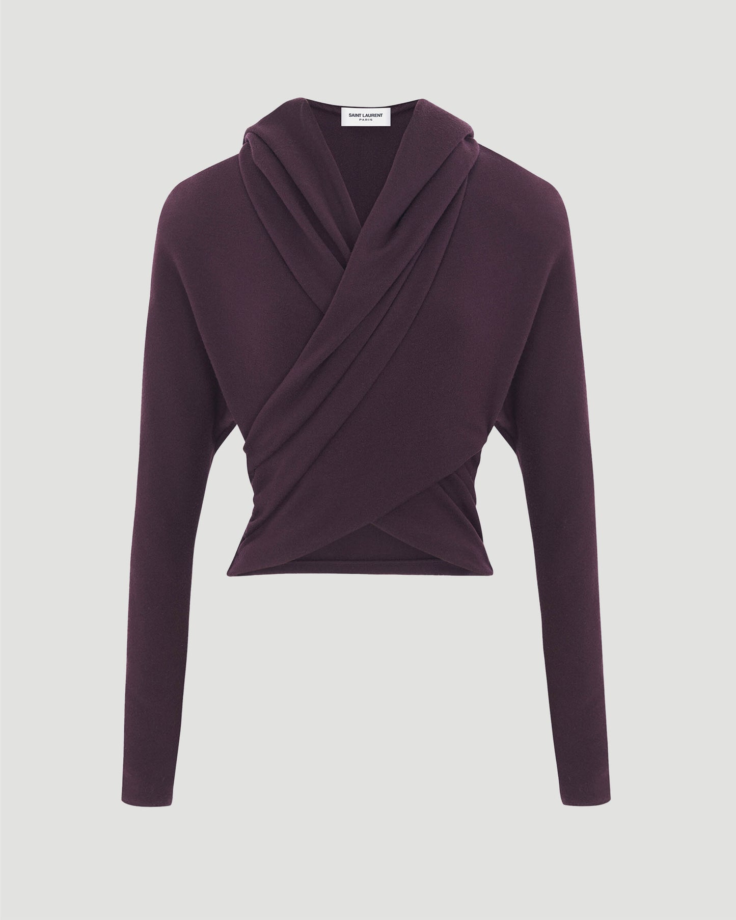 CROPPED HOODED TOP IN PRUNE