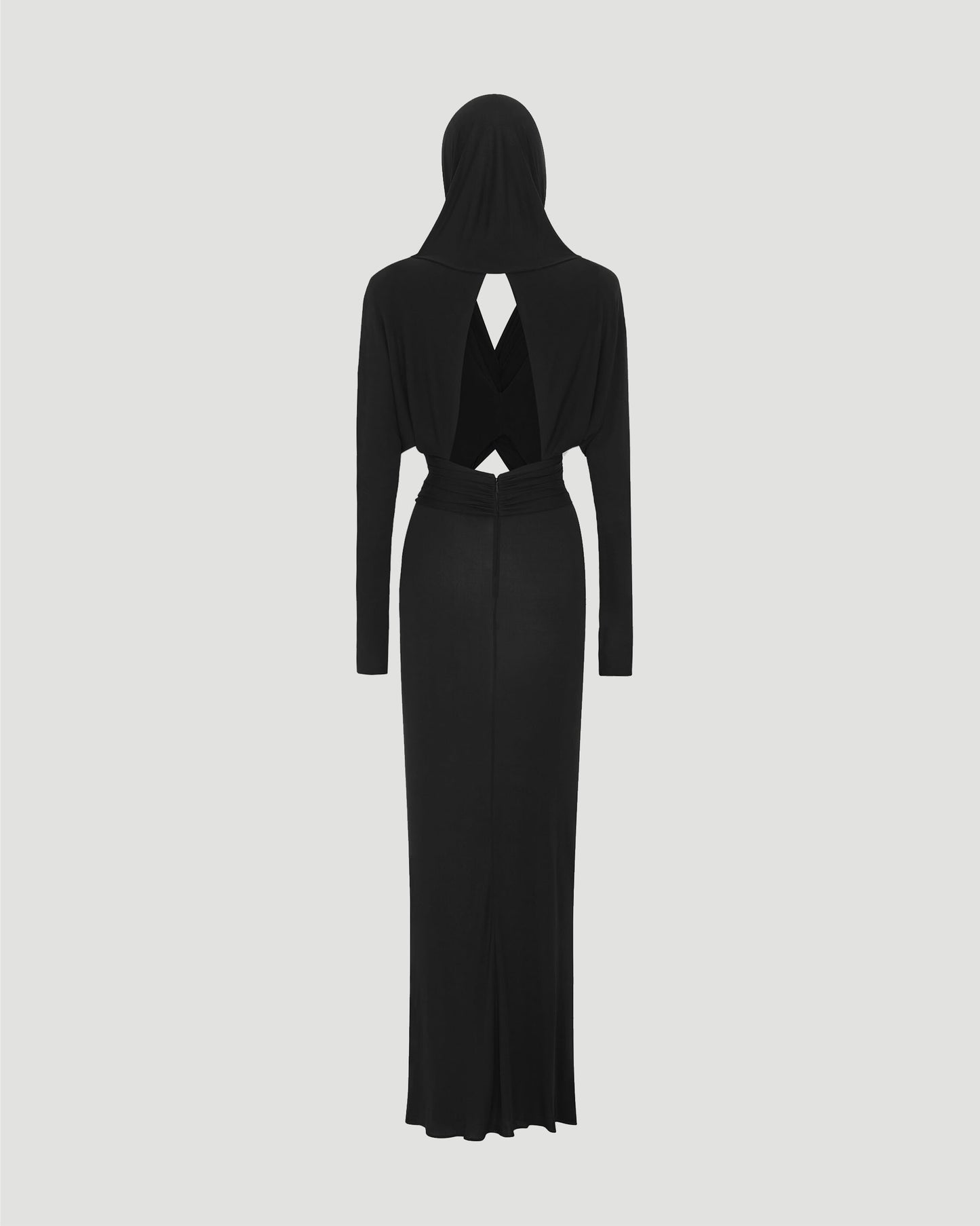 HOODED DRESS IN CREPE JERSEY