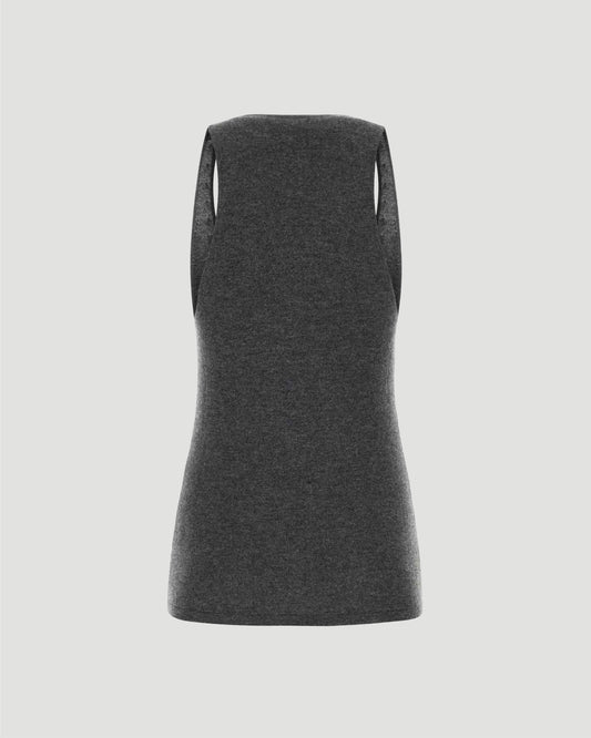 GREY CASHMERE TANK TOP