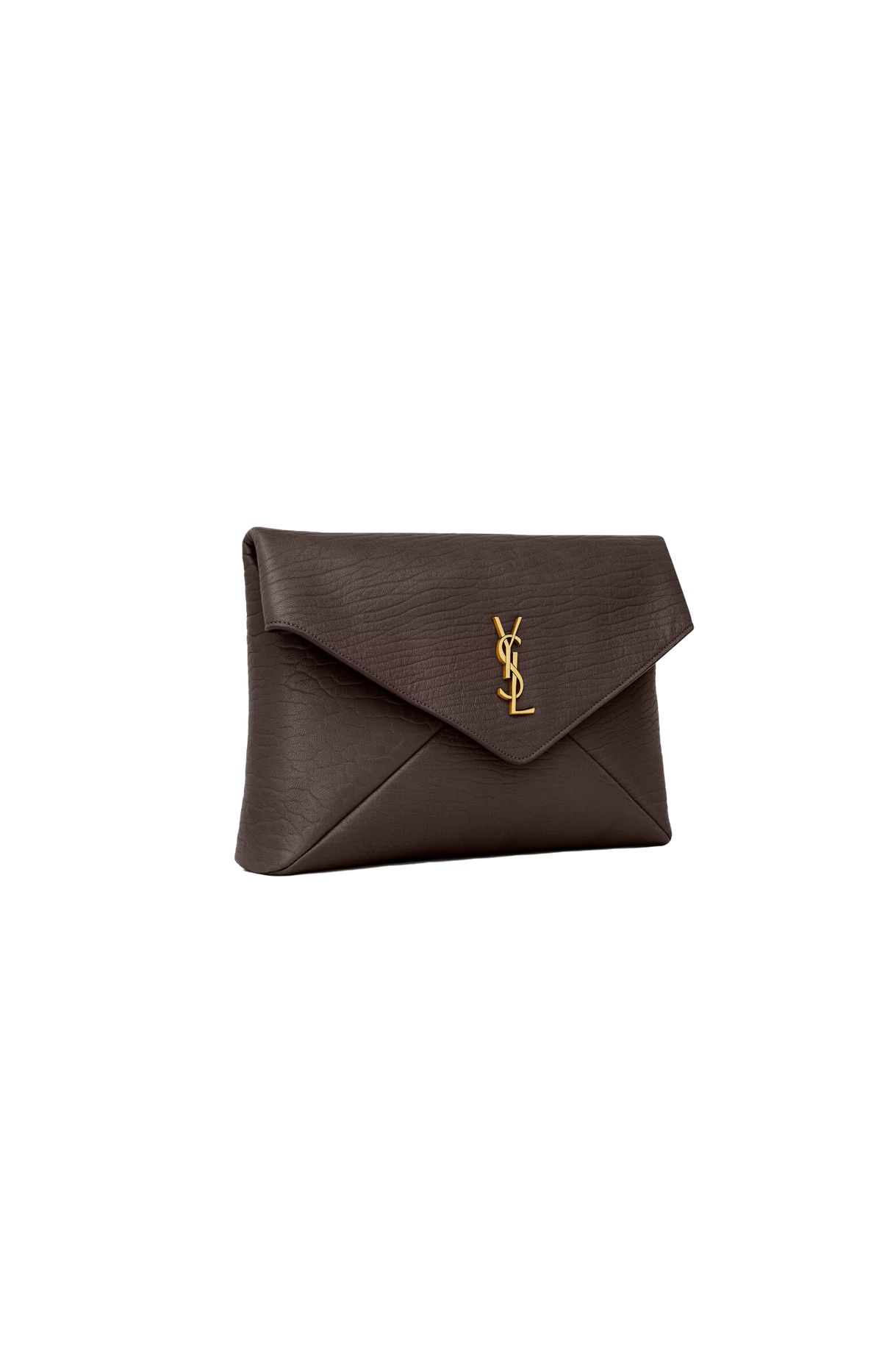 Cassandre Large Envelope Pouch in Lambskin in Brown