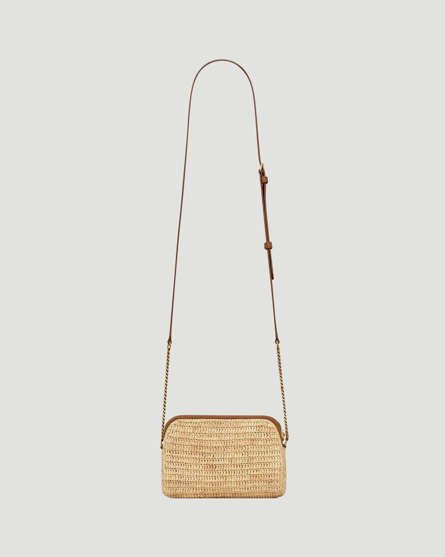 GABY ZIPPED POUCH IN RAFFIA