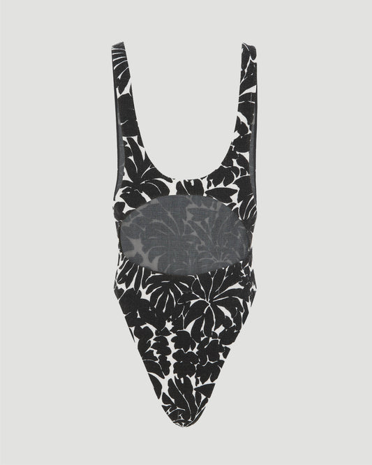 SCOOP-NECK BODYSUIT IN PALM JERSEY