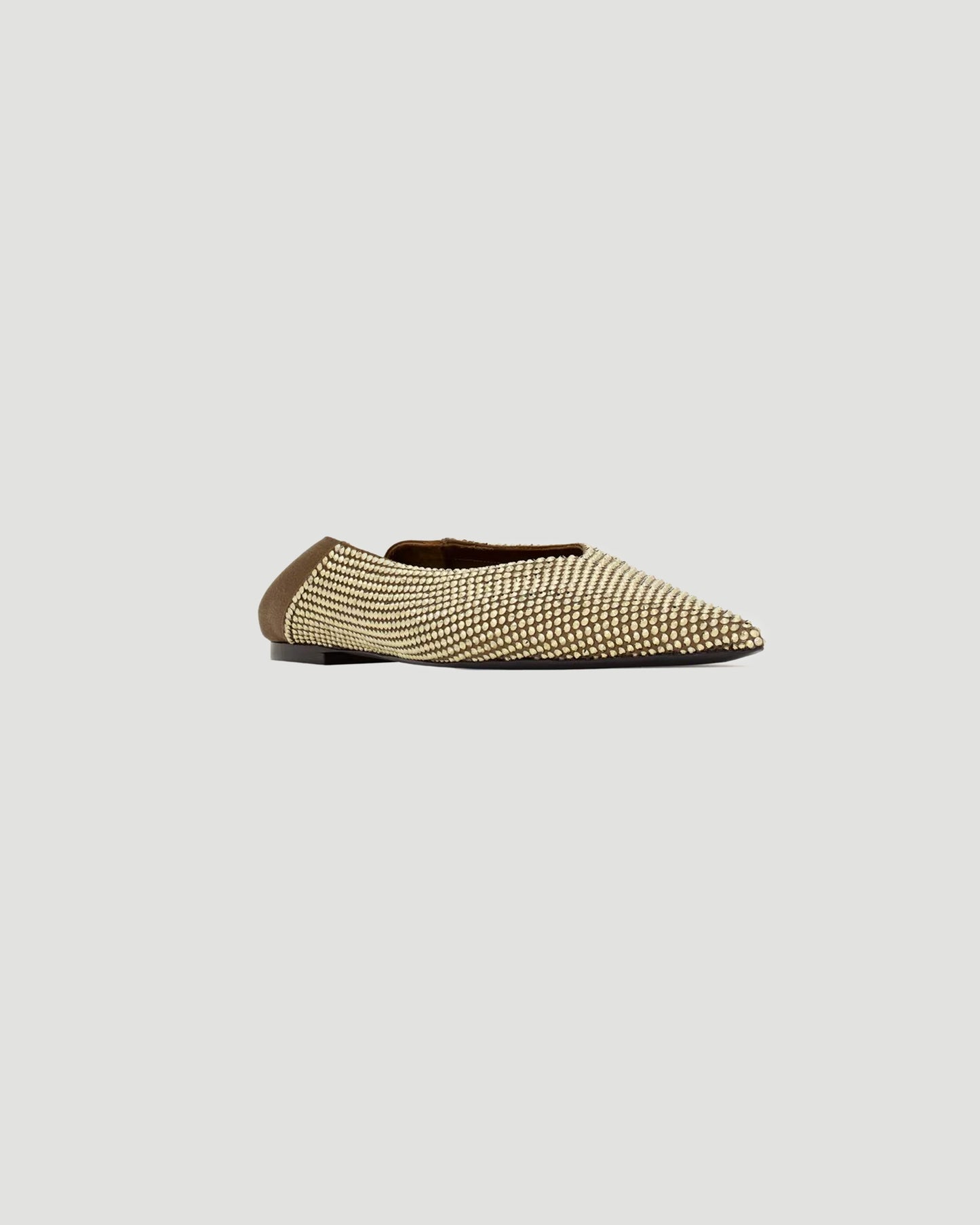 NOUR SLIPPERS IN SATIN CREPE AND RHINESTONES