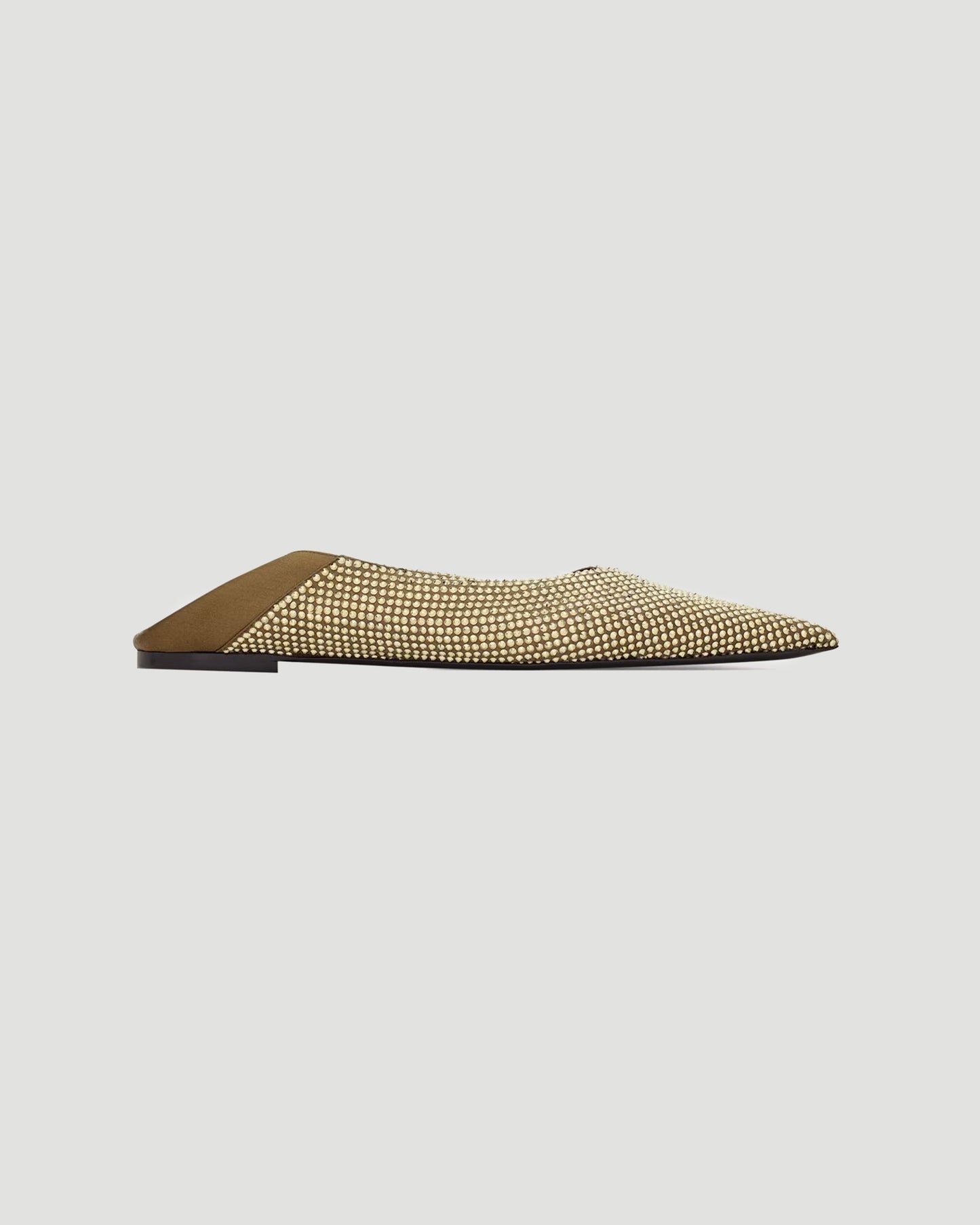 NOUR SLIPPERS IN SATIN CREPE AND RHINESTONES