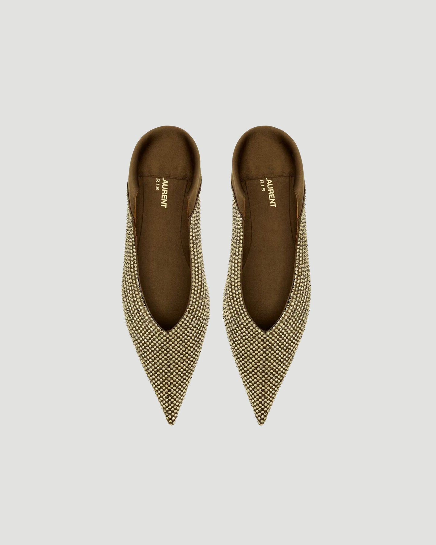 NOUR SLIPPERS IN SATIN CREPE AND RHINESTONES