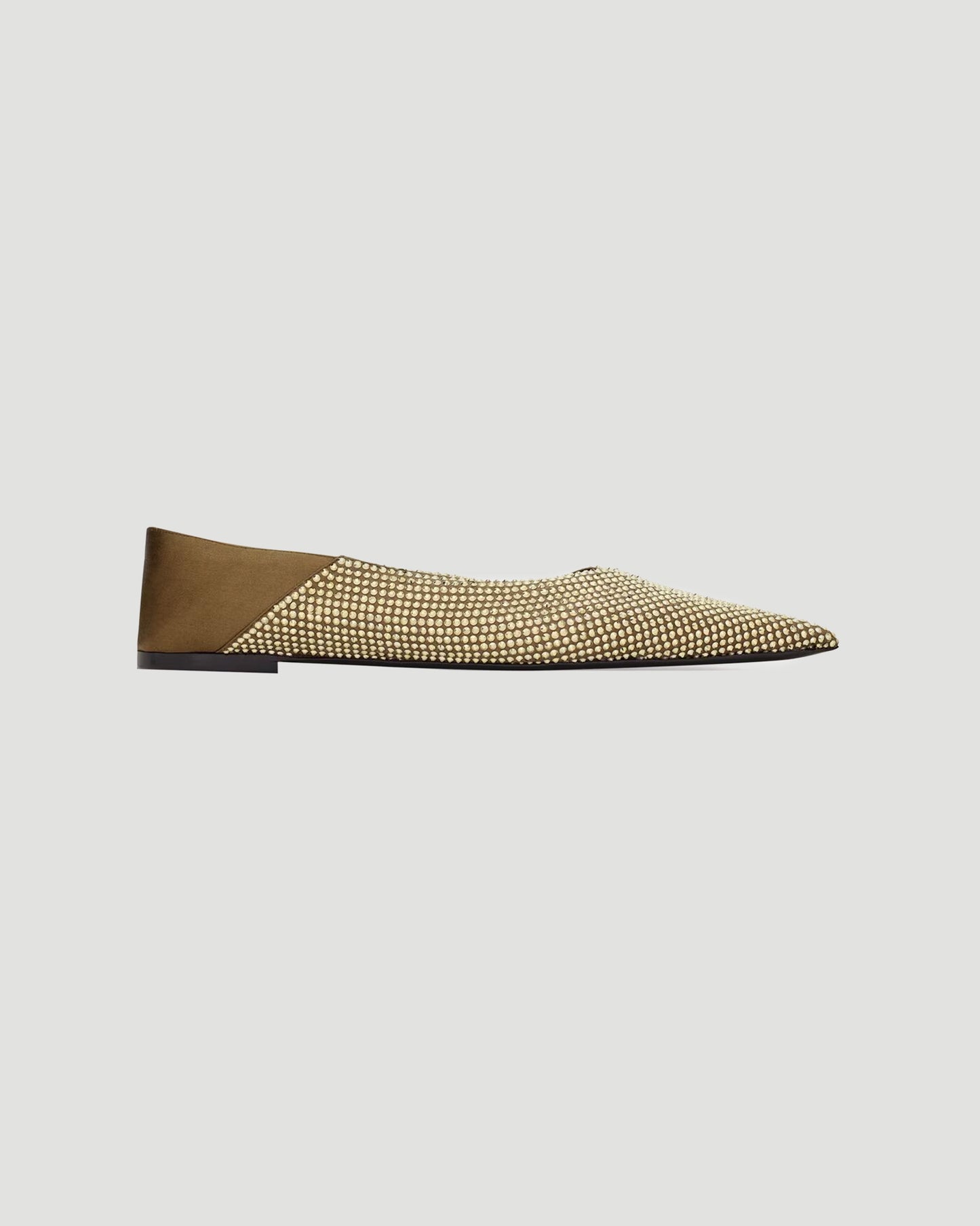 NOUR SLIPPERS IN SATIN CREPE AND RHINESTONES