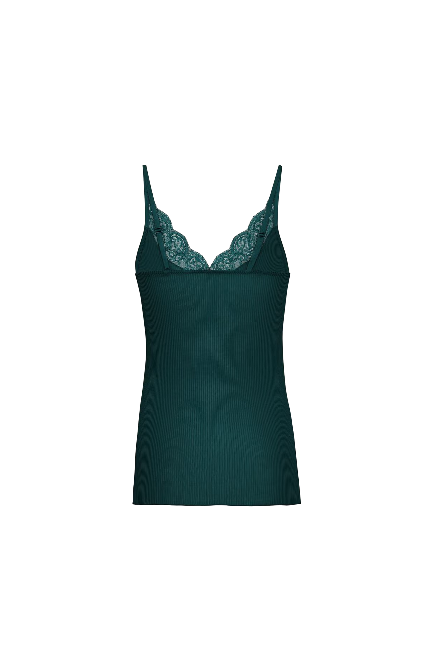 Laced Tank Top in Ribbed Silk