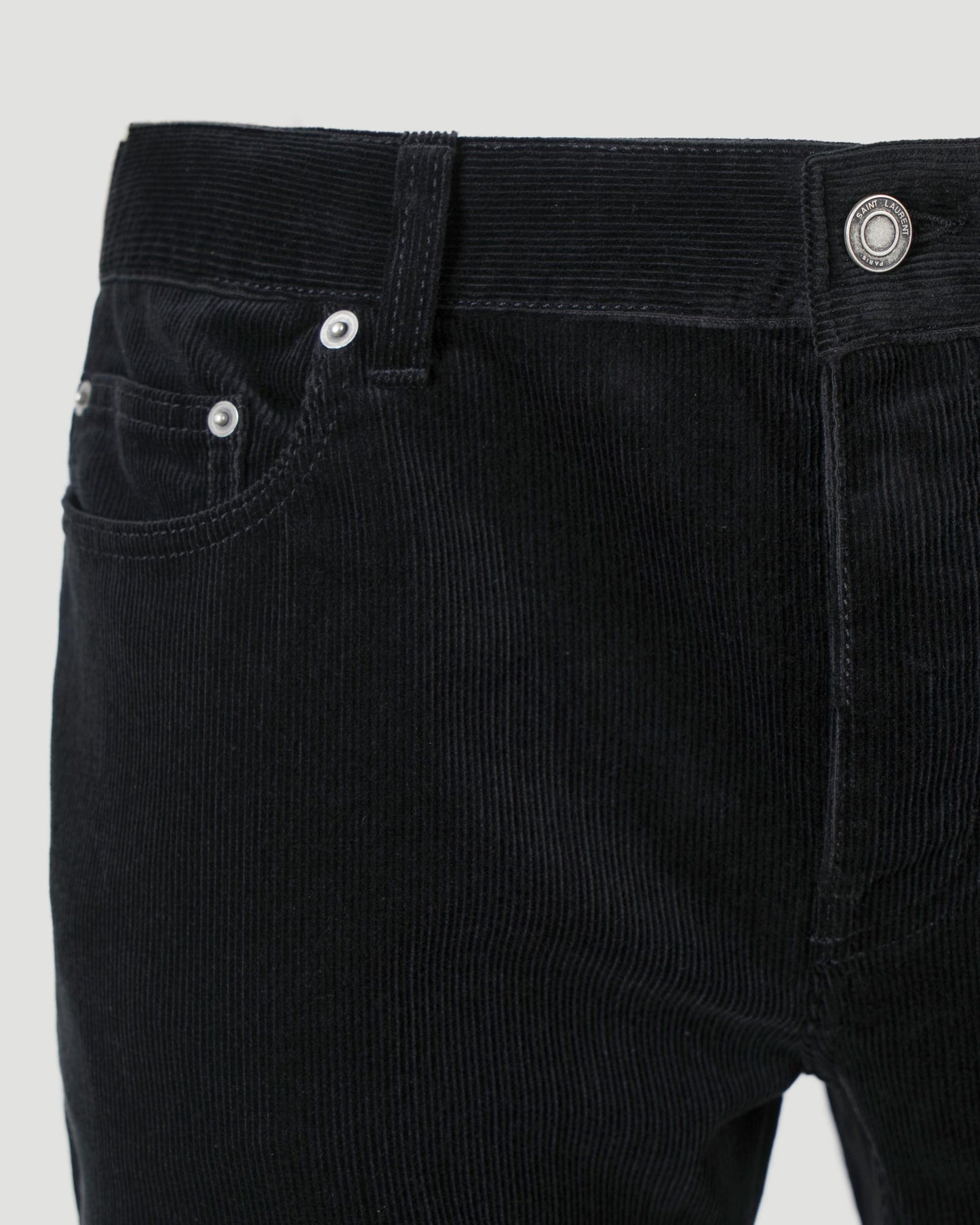 Relaxed Slim Pants In Faded Black Corduroy