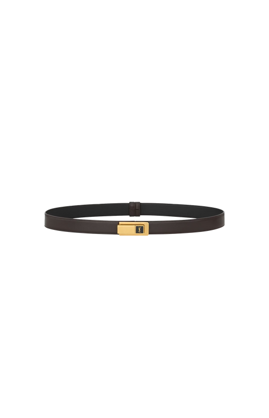 Charniere Buckle Belt in Smooth Leather