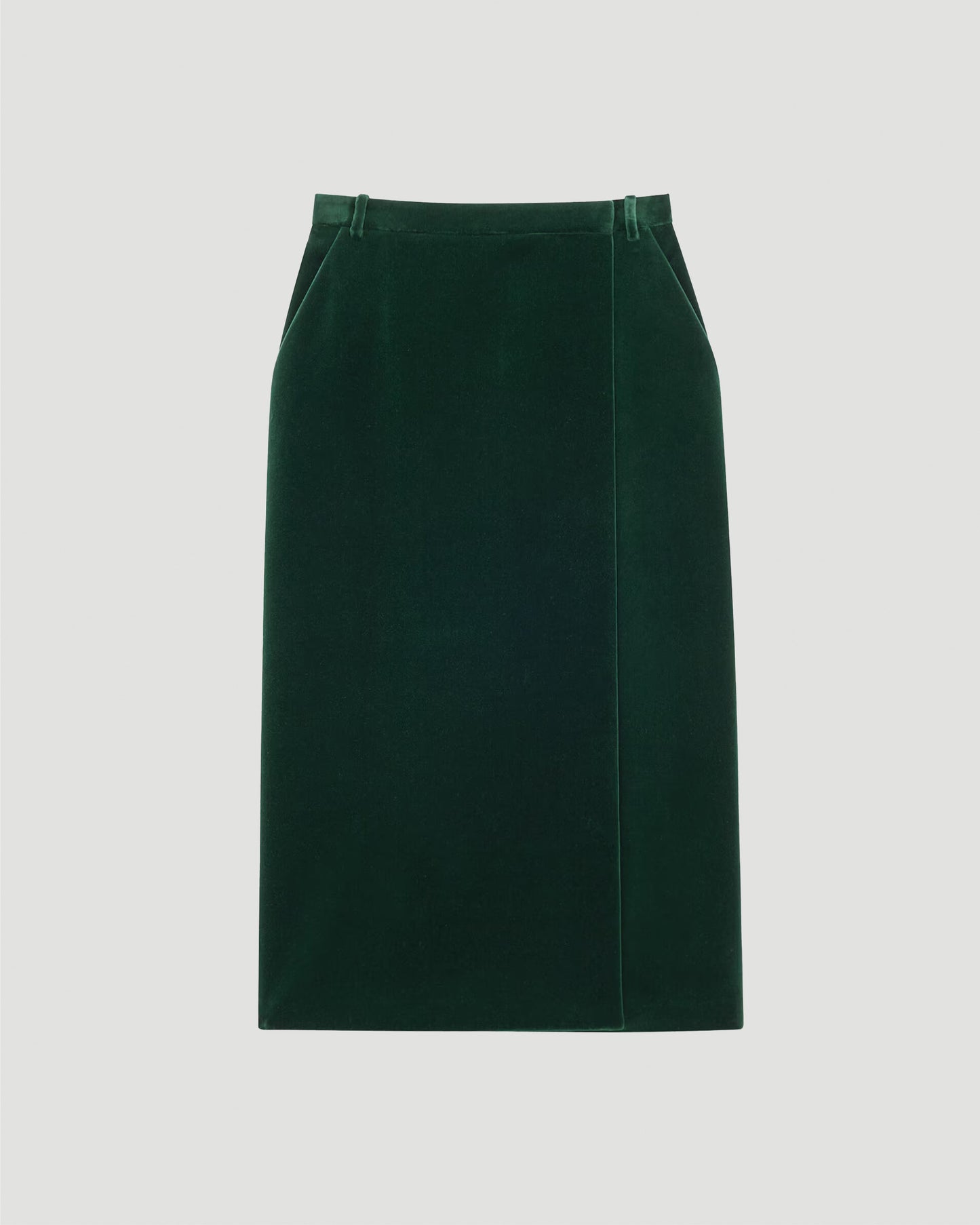 Midi Wrap Skirt in Velvet