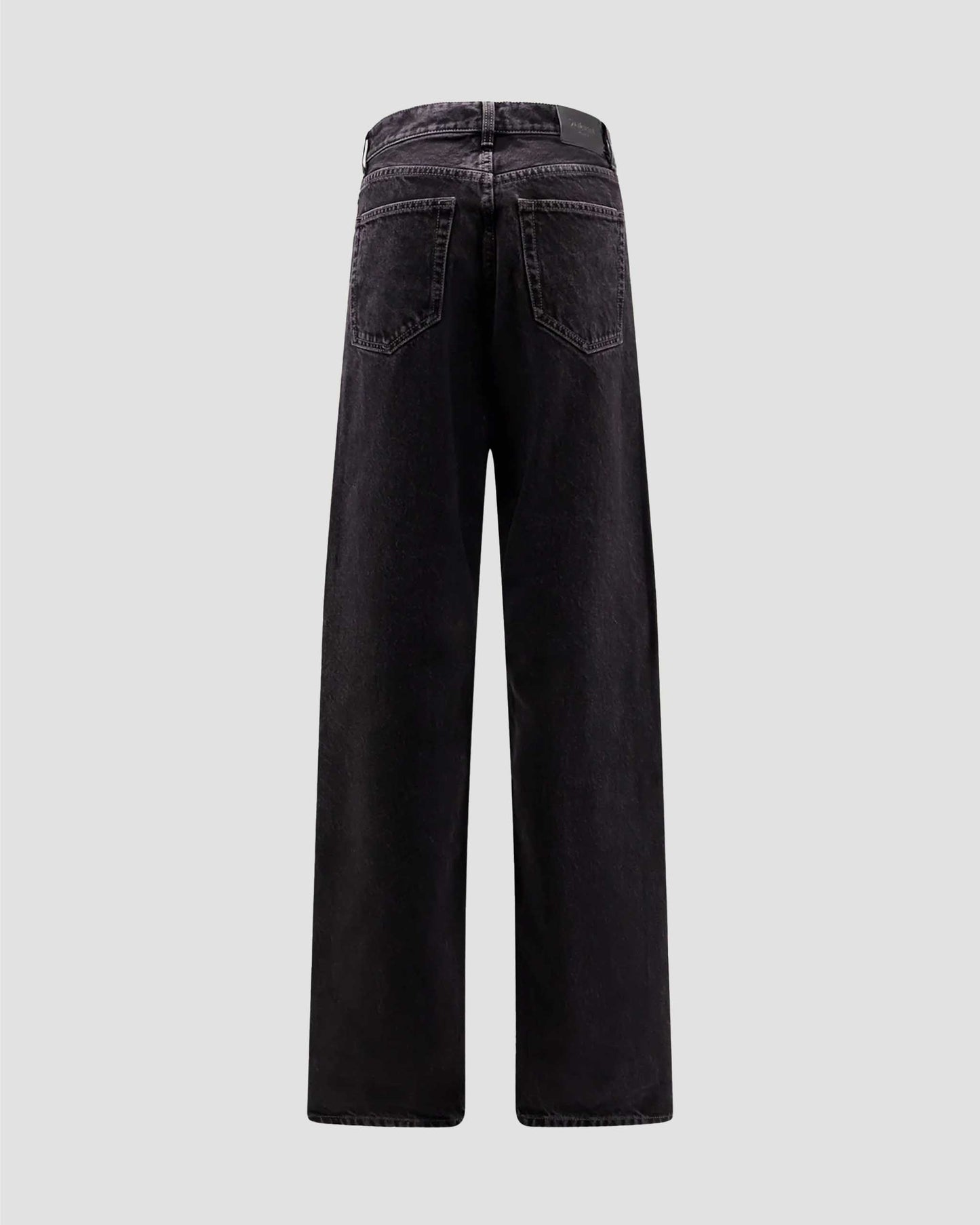 V-Waist Long Baggy Jeans in 90's French Black Denim