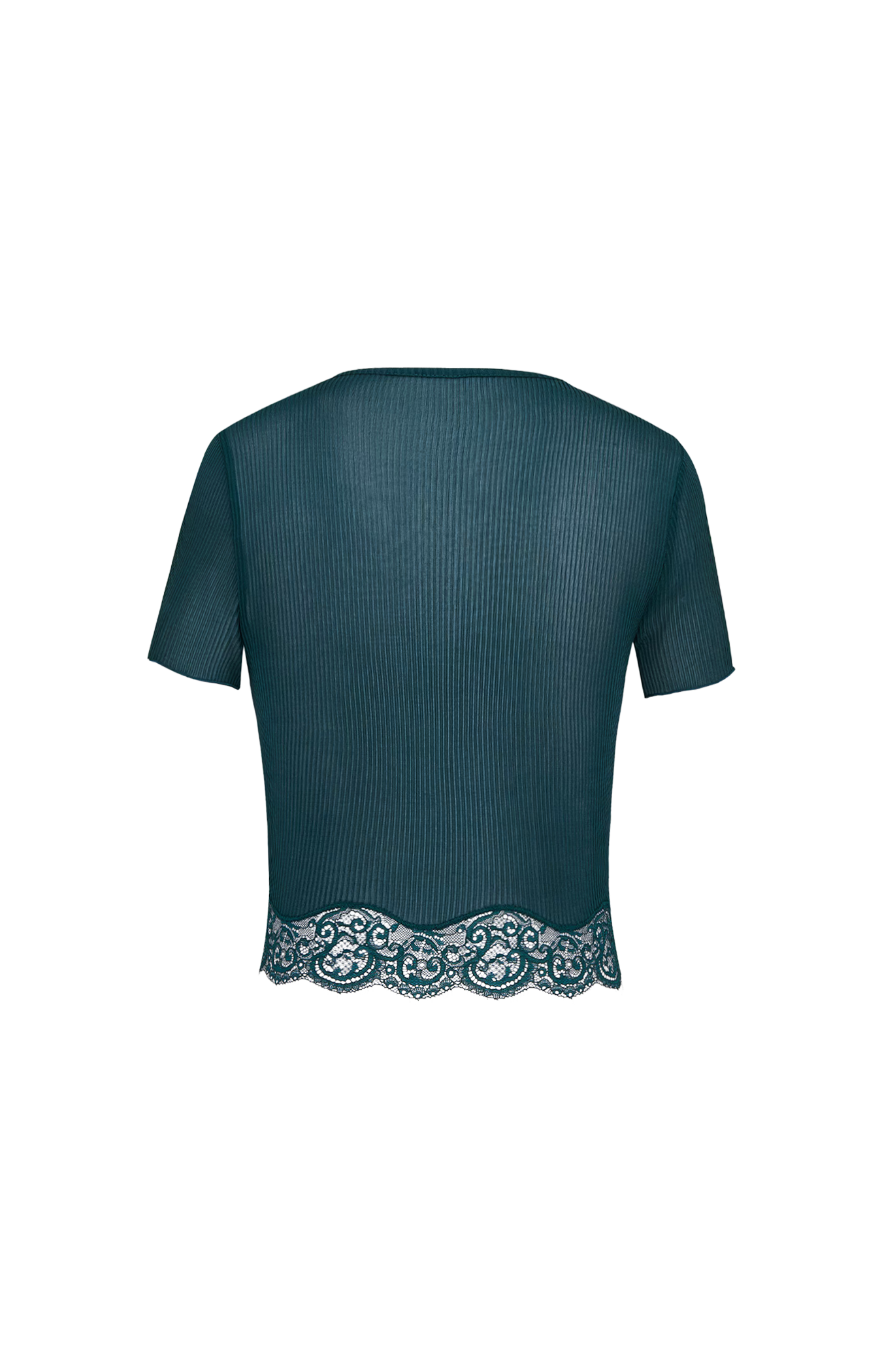 Laced T-Shirt in Ribbed Silk