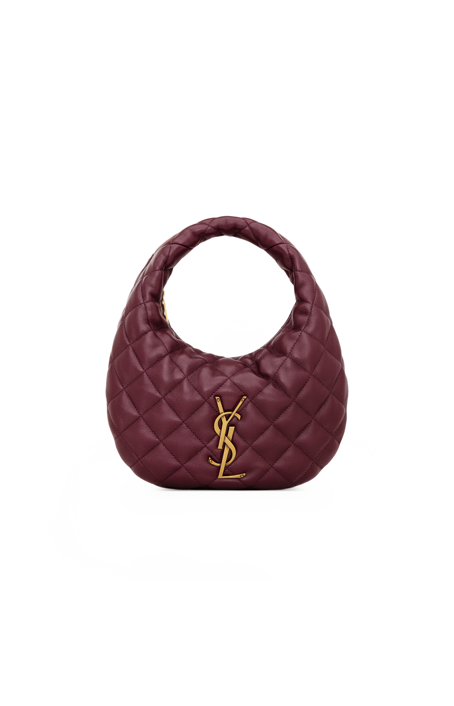 Saint Laurent Icarino Bag in Quilted Nappa in Rouge Cabernet — front view